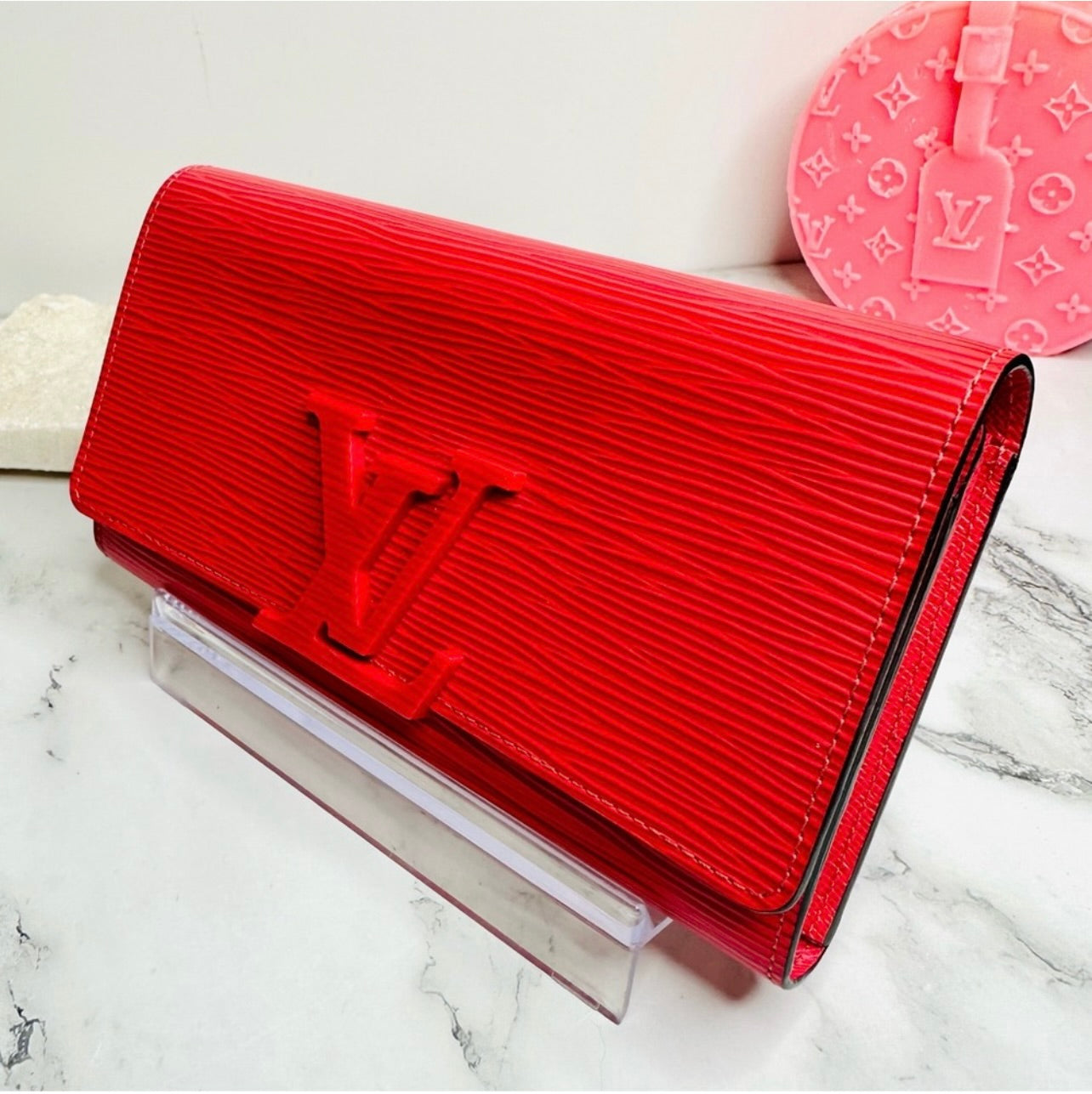 Louis Vuitton Red Epi Leather Louise Wallet