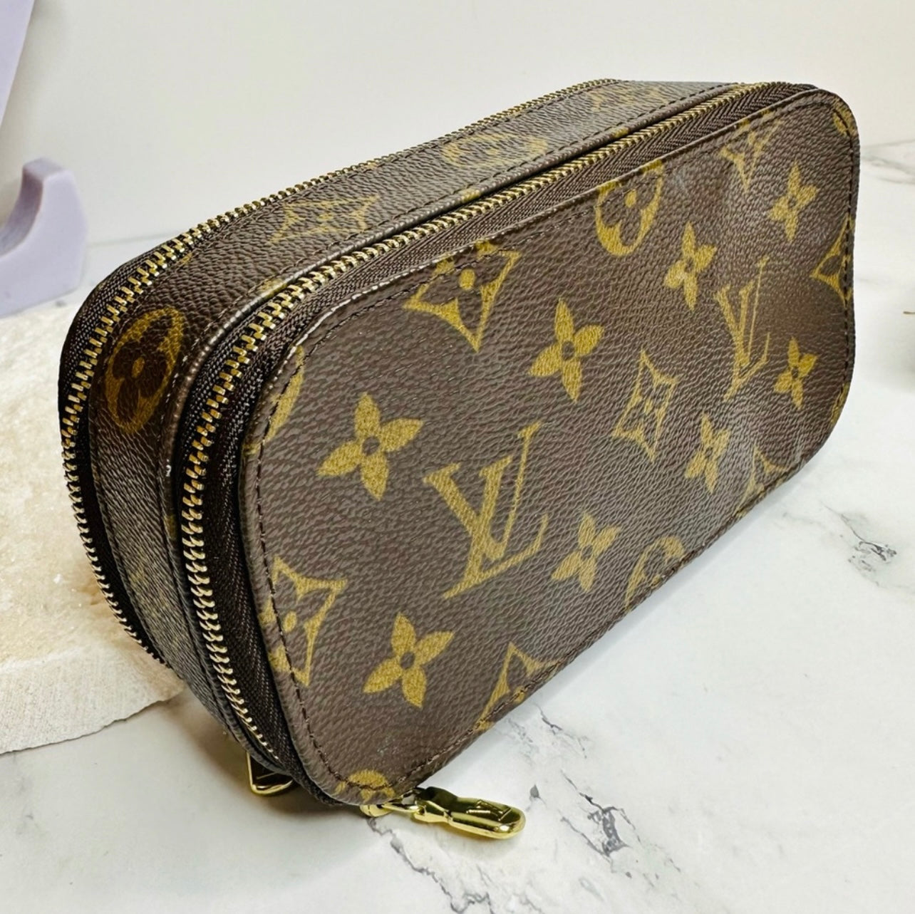 Vintage Louis Vuitton Monogram Trousse Brush PM Cosmetic Pouch