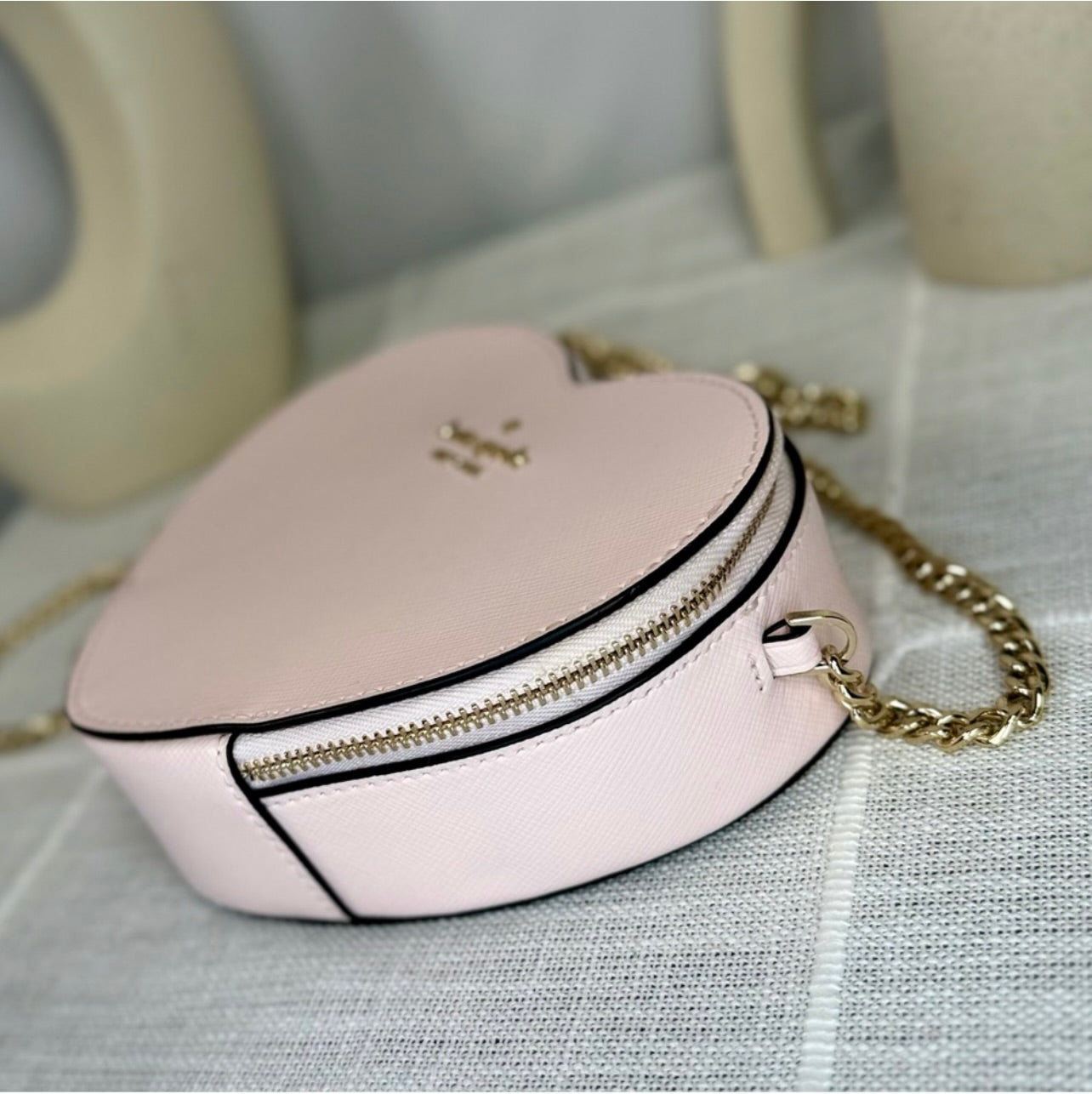 New KATE SPADE Light Rose Love Shack Mini Heart Crossbody Purse