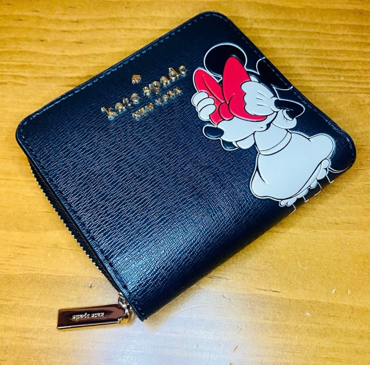 New Disney X Kate Spade New York Minnie Mouse Zip Around Wallet