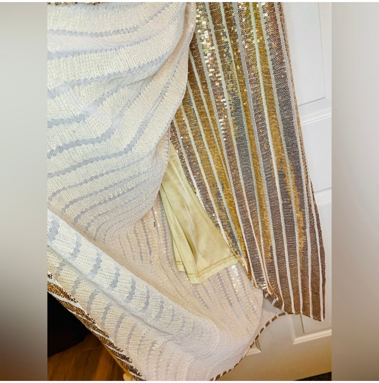 Nanette Lepore Metallic Gold Sequin Cocktail Dress