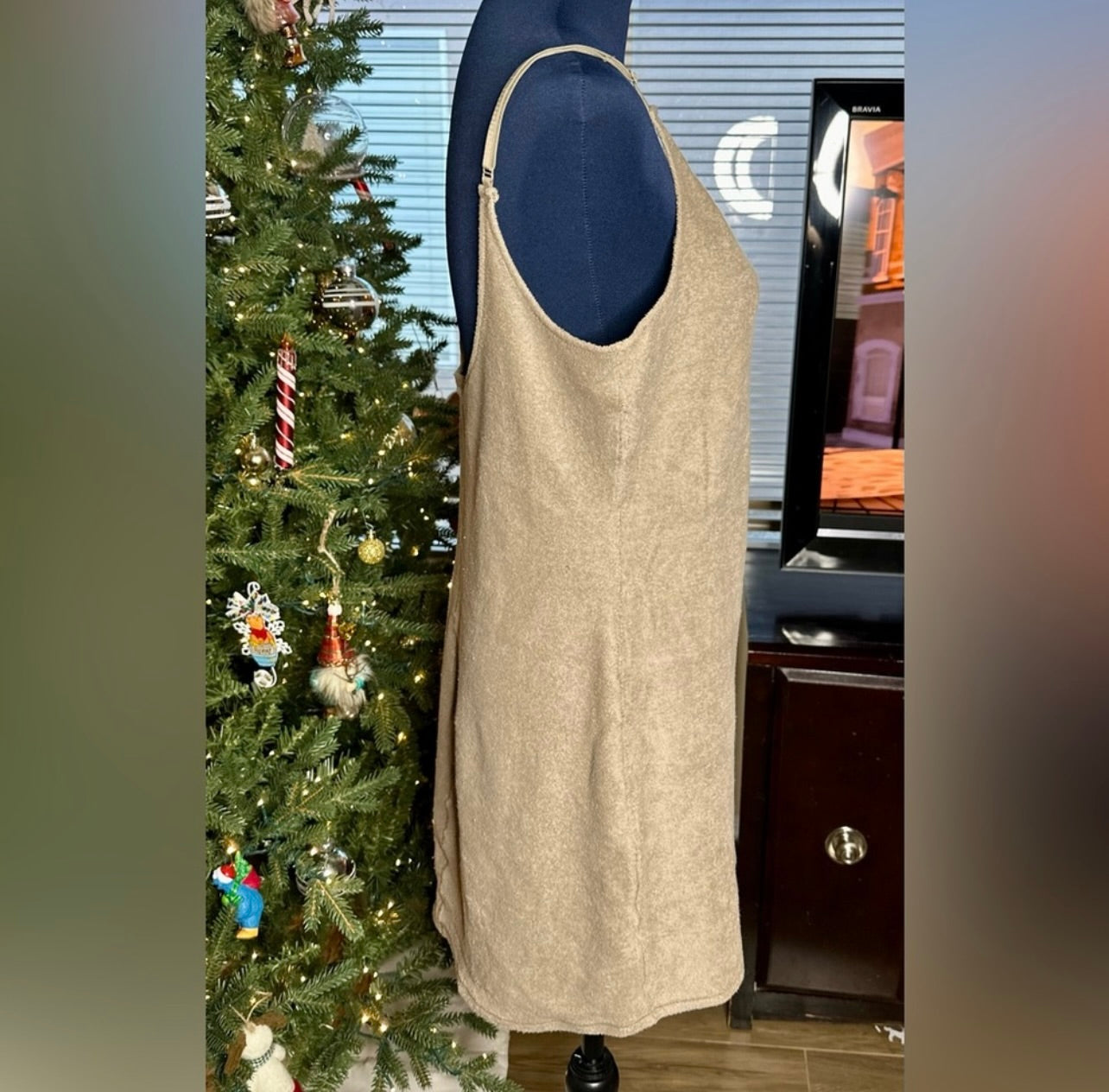 SKIMS Desert Cotton Blend Terry Slip Mini Dress