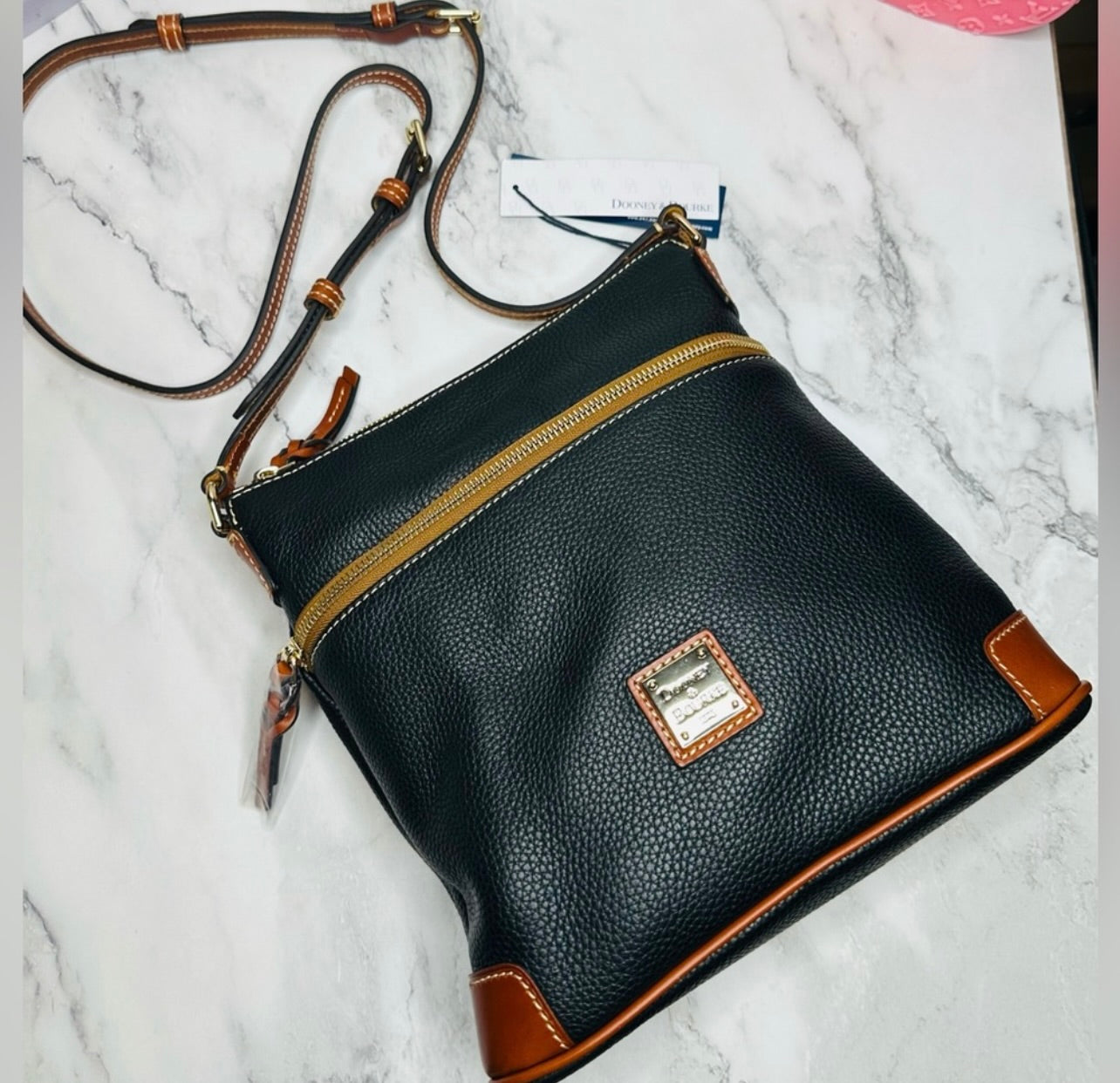 Dooney & Bourke Black Pebble Grain Leather Crossbody Bag