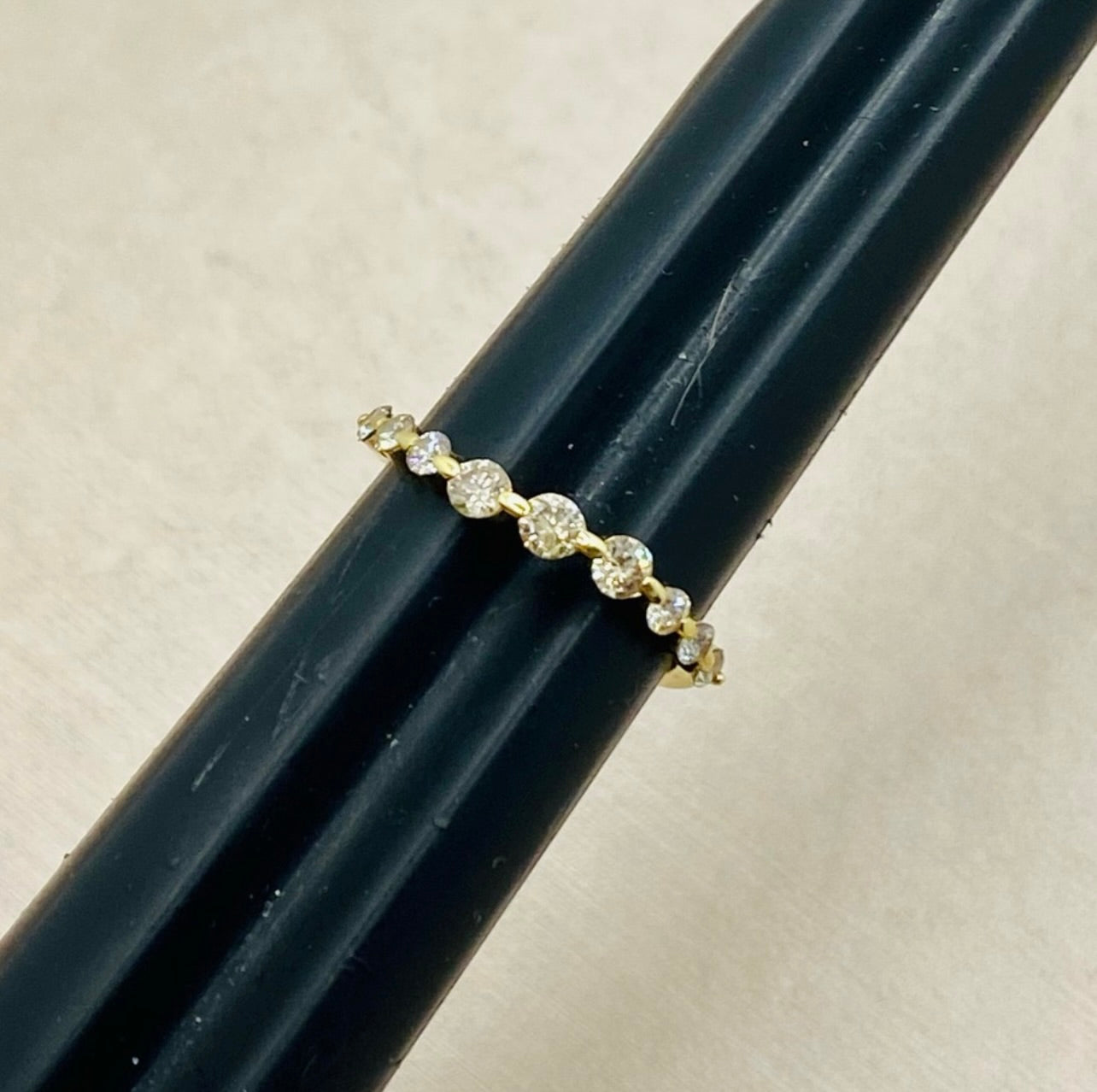 18k Yellow Gold Curved .60 ctw Diamond Ring