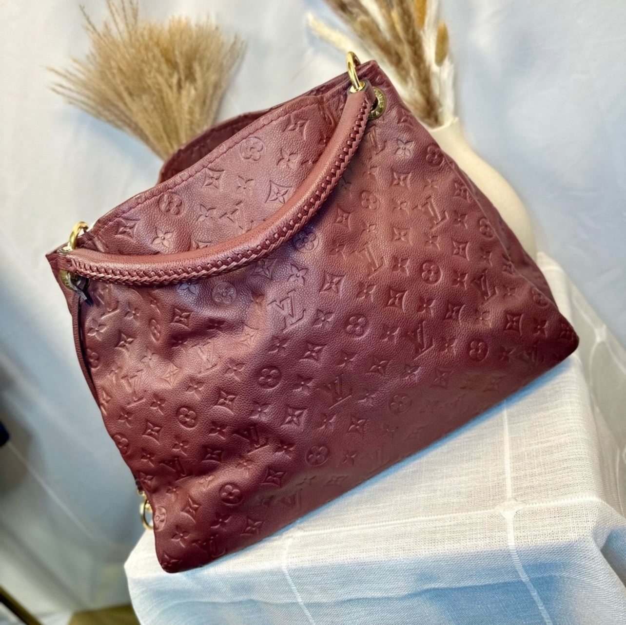 Louis Vuitton Aurore/Burgundy Empreinte Monogram Leather Artsy MM
