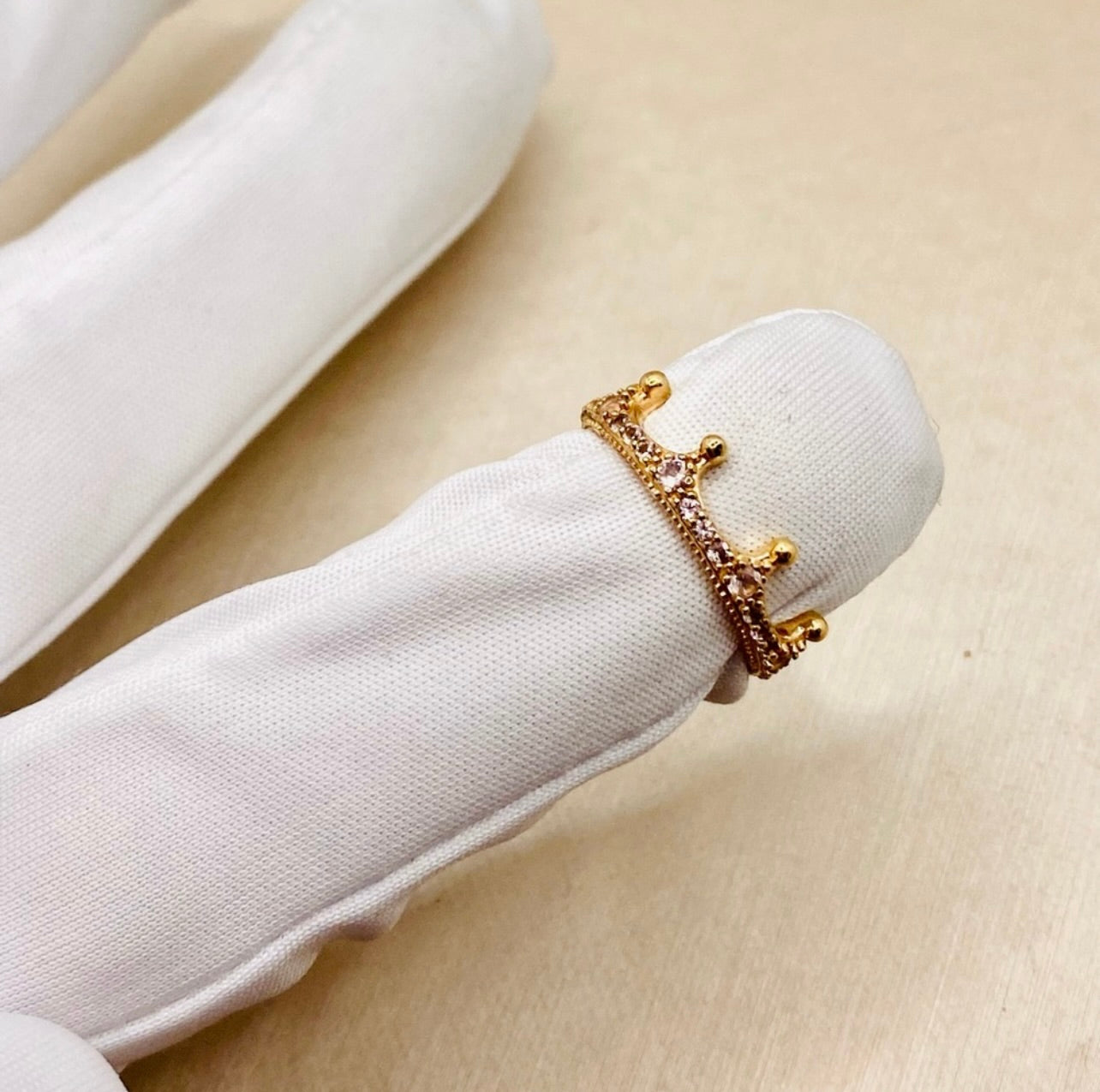 Pandora Pink Sparkling Crown Ring