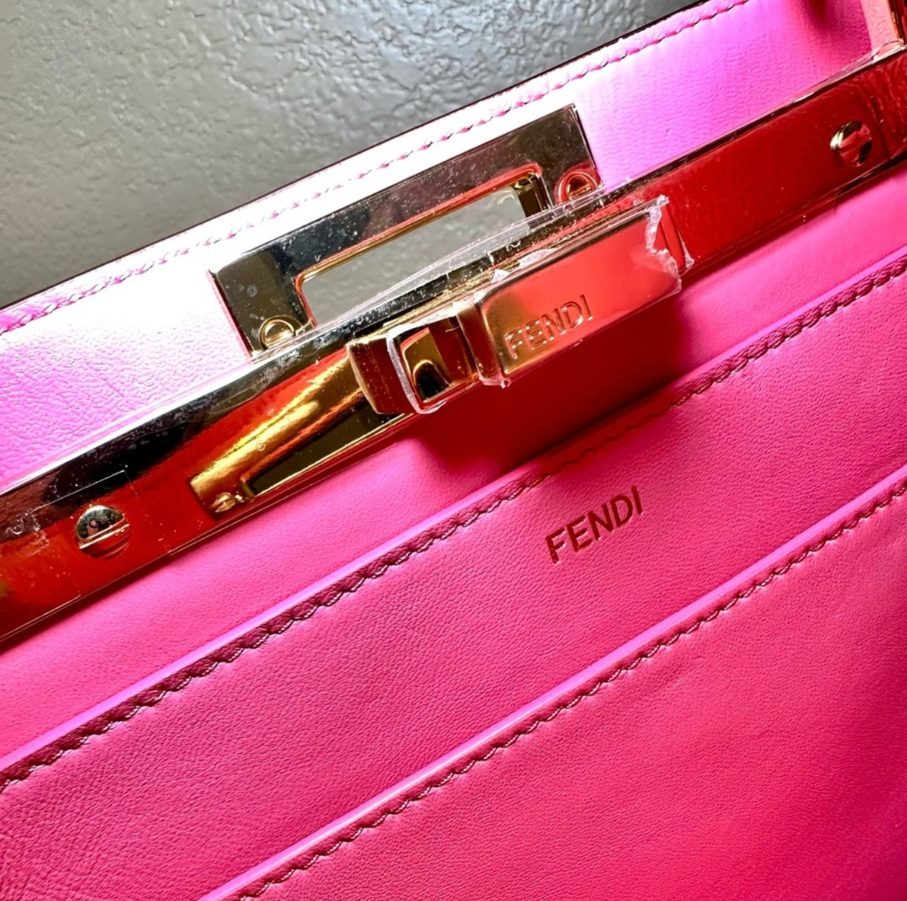 New Fendi Peekaboo ISeeU Medium Limited Edition Rose Pink Nappa Leather w/ Floral Motif