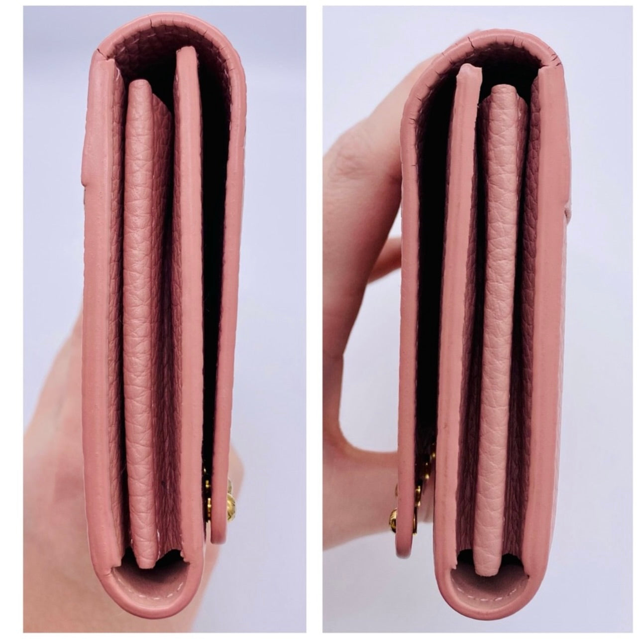 Louis Vuitton Pink Taurillon Leather Capucines Studded Wallet