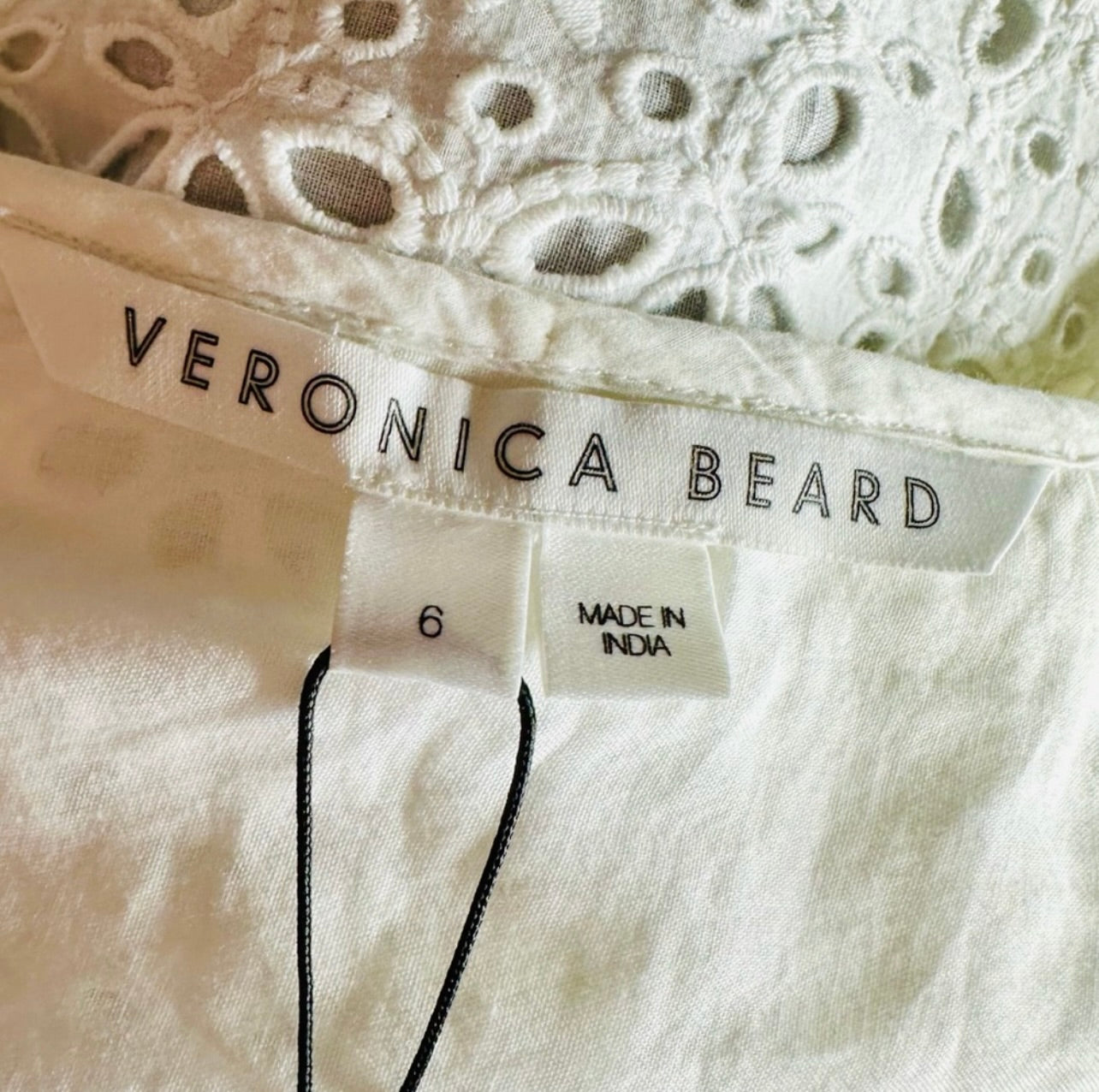 New Veronica Beard White Floral Eyelet Julia Dress