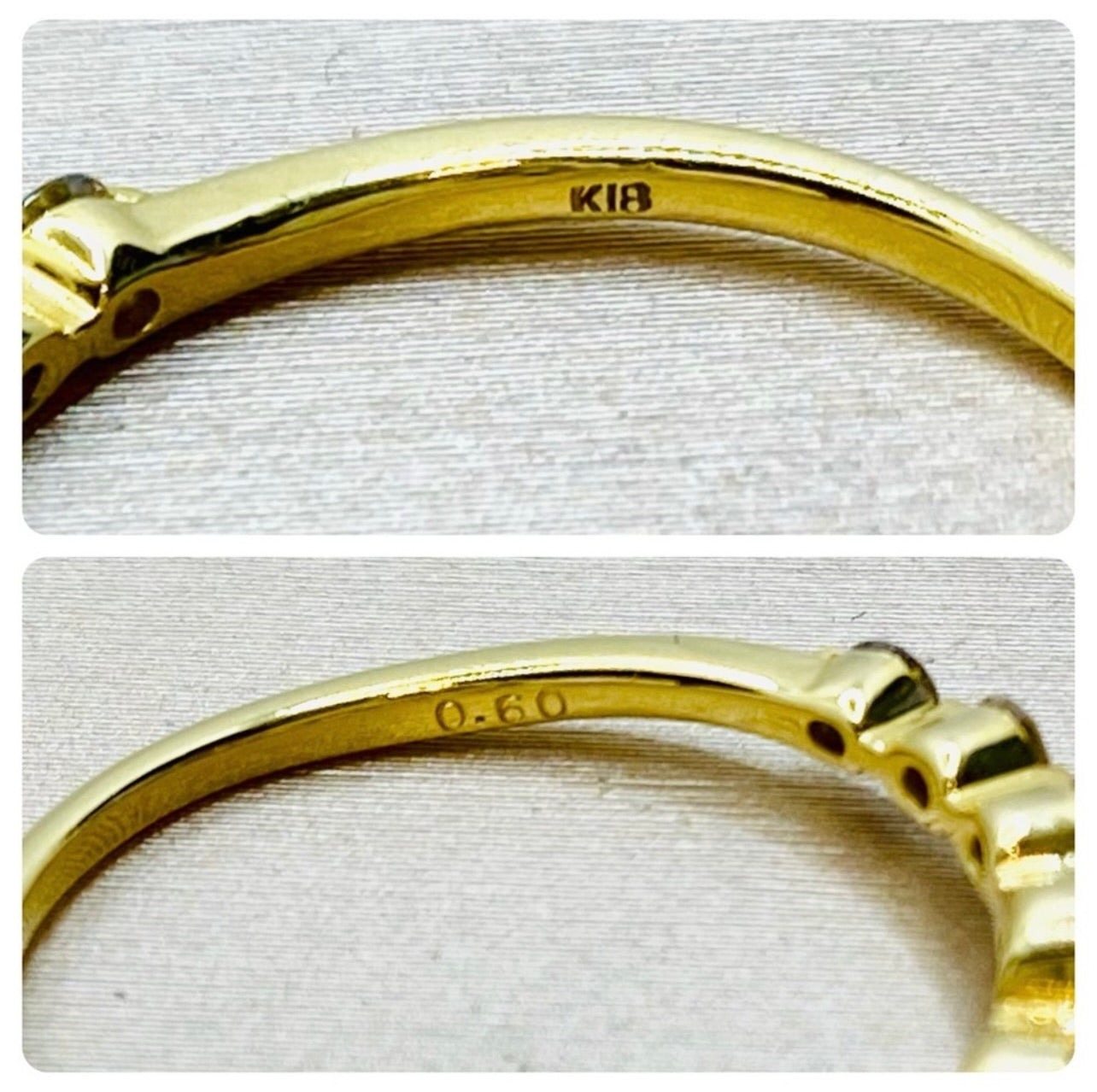 18k Yellow Gold Curved .60 ctw Diamond Ring