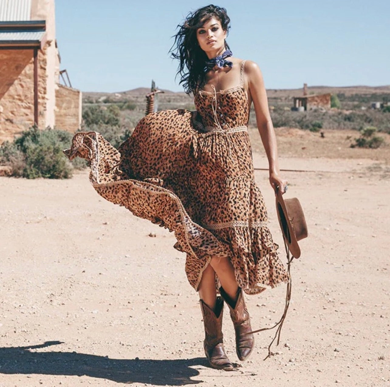 New Spell & the Gypsy Collective Tan Saphari Unicorn Tears Sundress