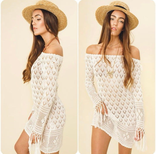 Spell & the Gypsy Collective White Leila off the Shoulder Mini Dress