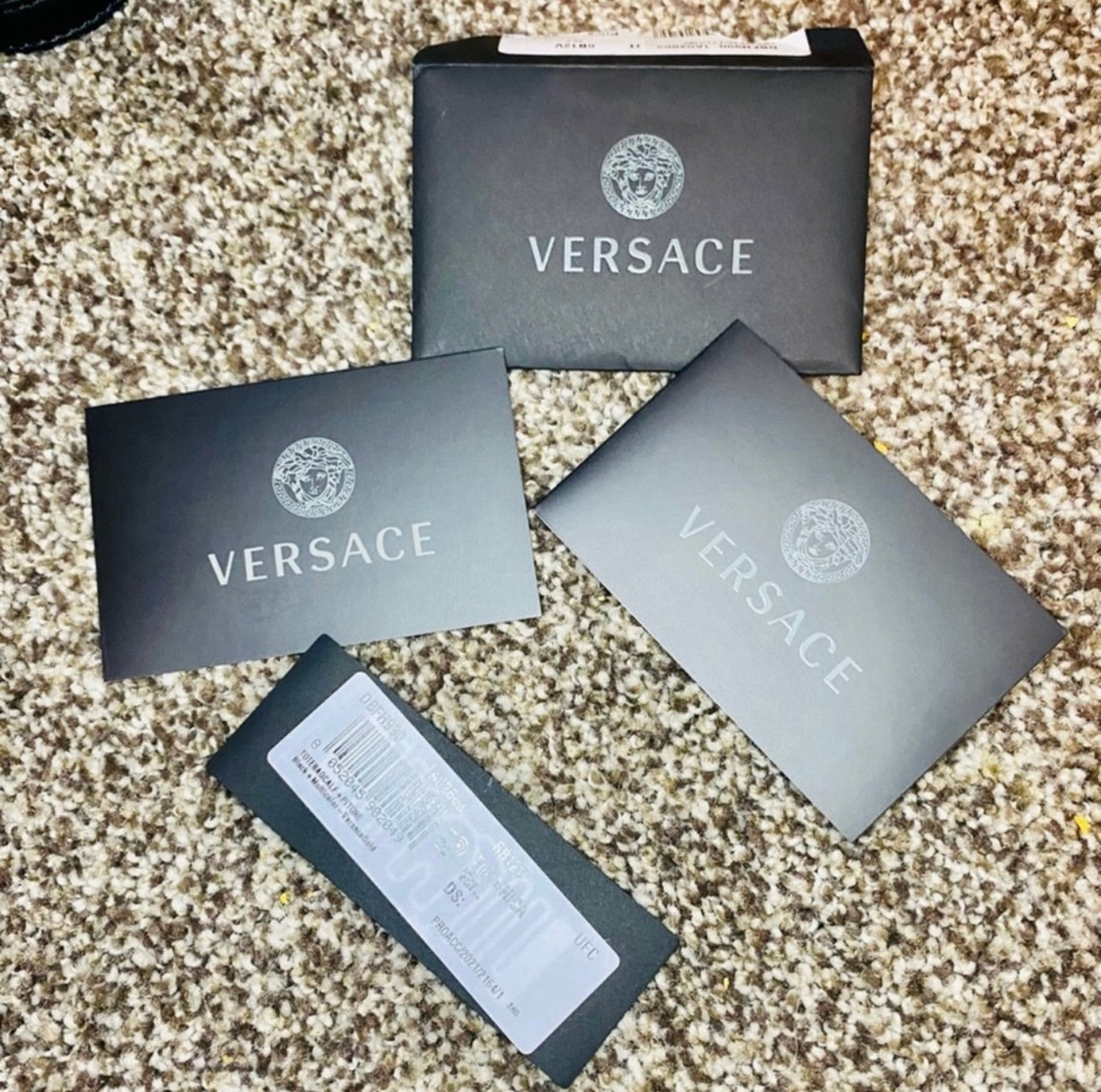 New VERSACE Medium Virtus Calf Leather & Python Handbag