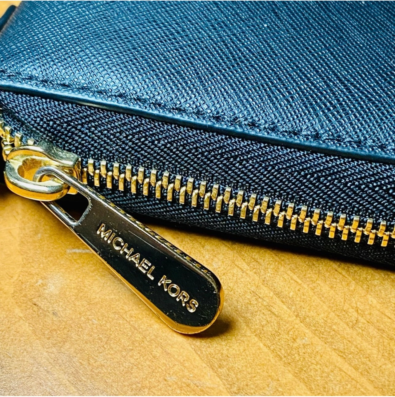 Michael Kors Black Saffiano Leather Continental Wristlet