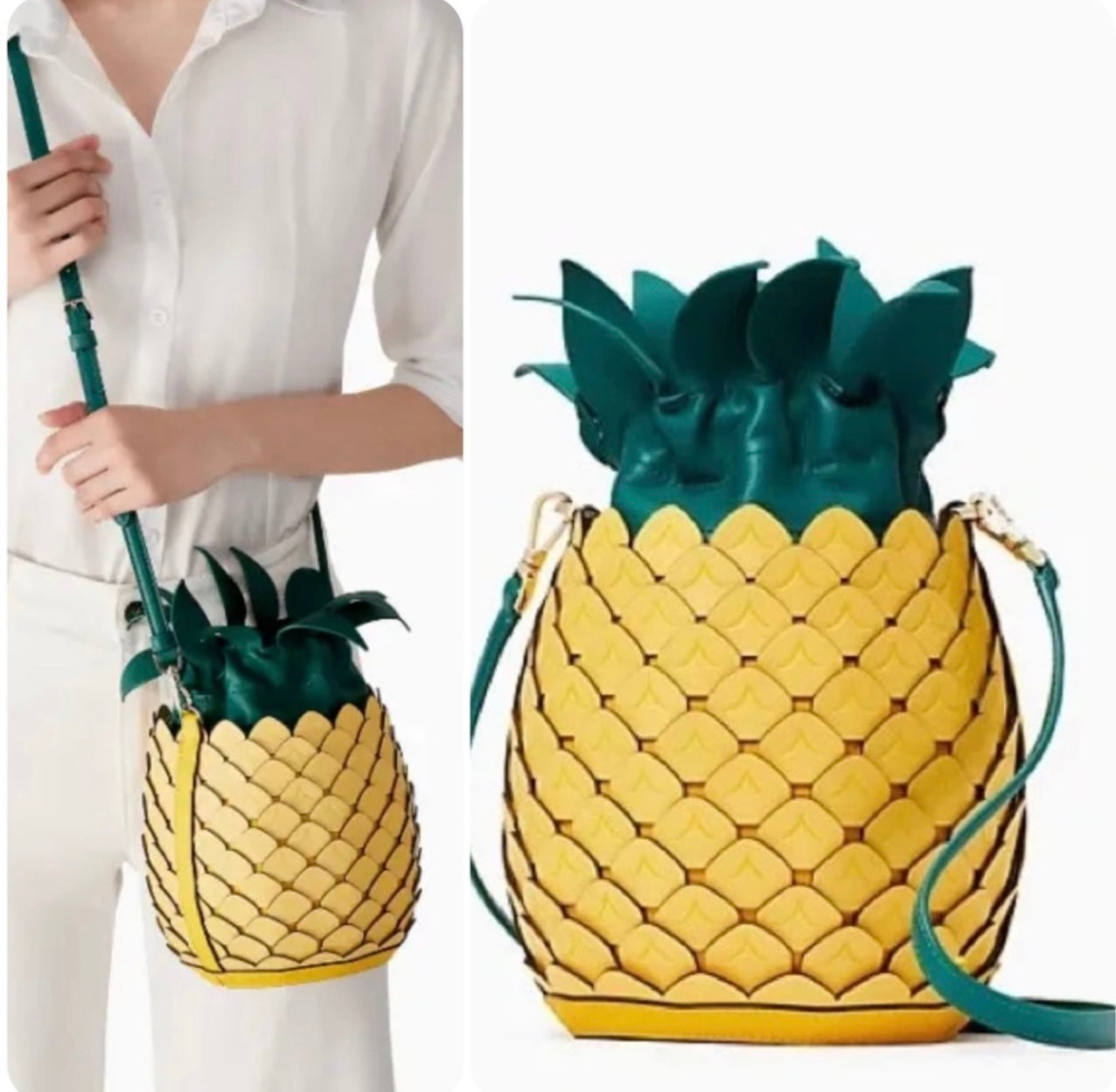 New Kate Spade New York Leather Pineapple Crossbody