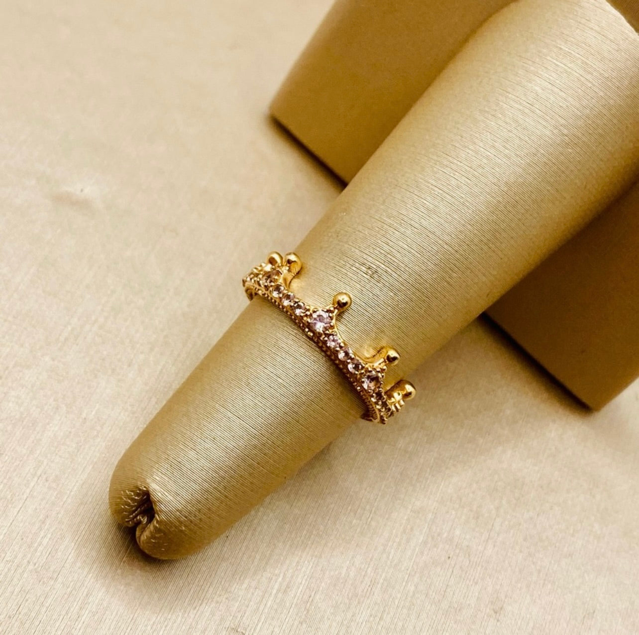 Pandora Pink Sparkling Crown Ring