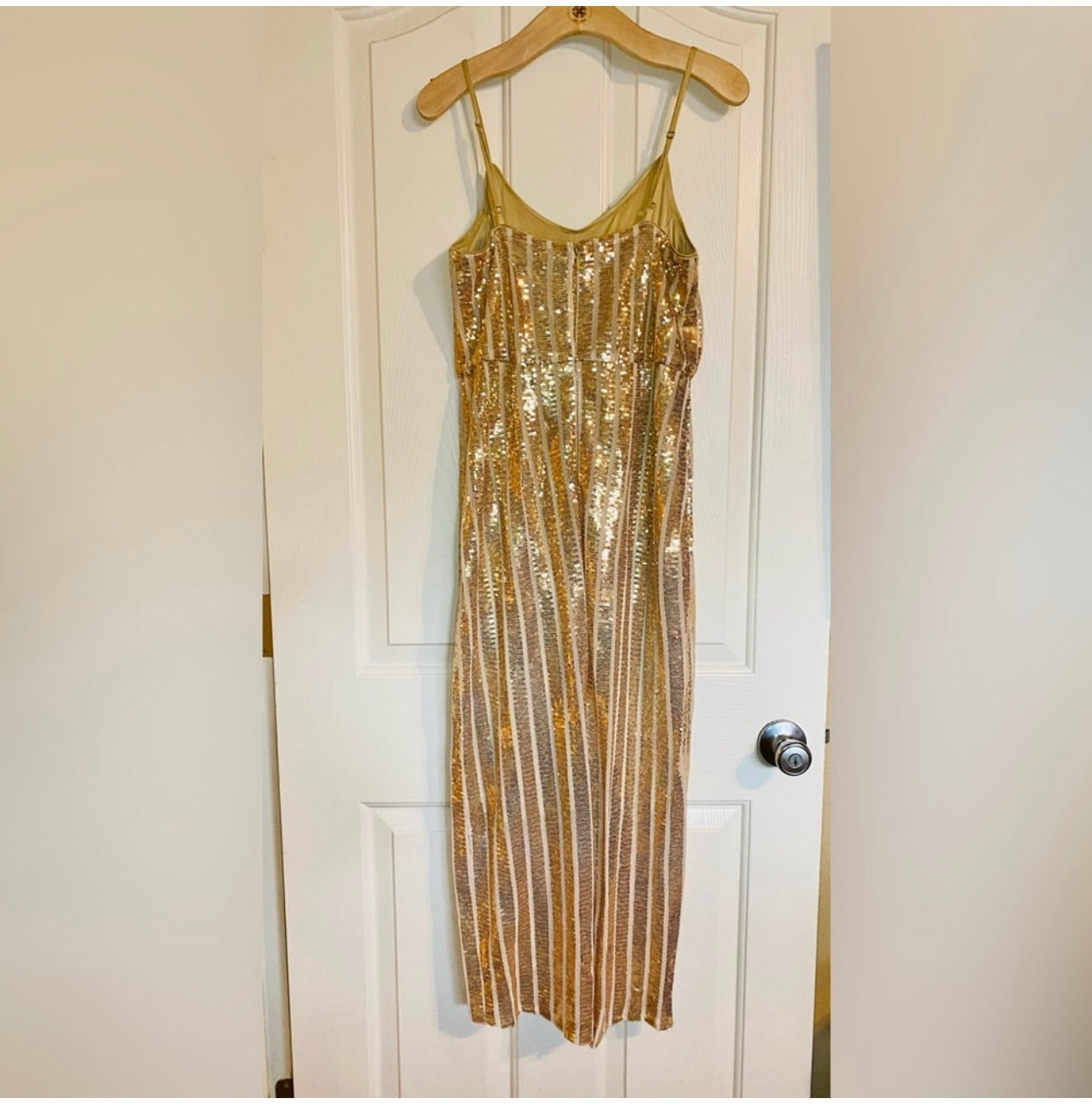 Nanette Lepore Metallic Gold Sequin Cocktail Dress