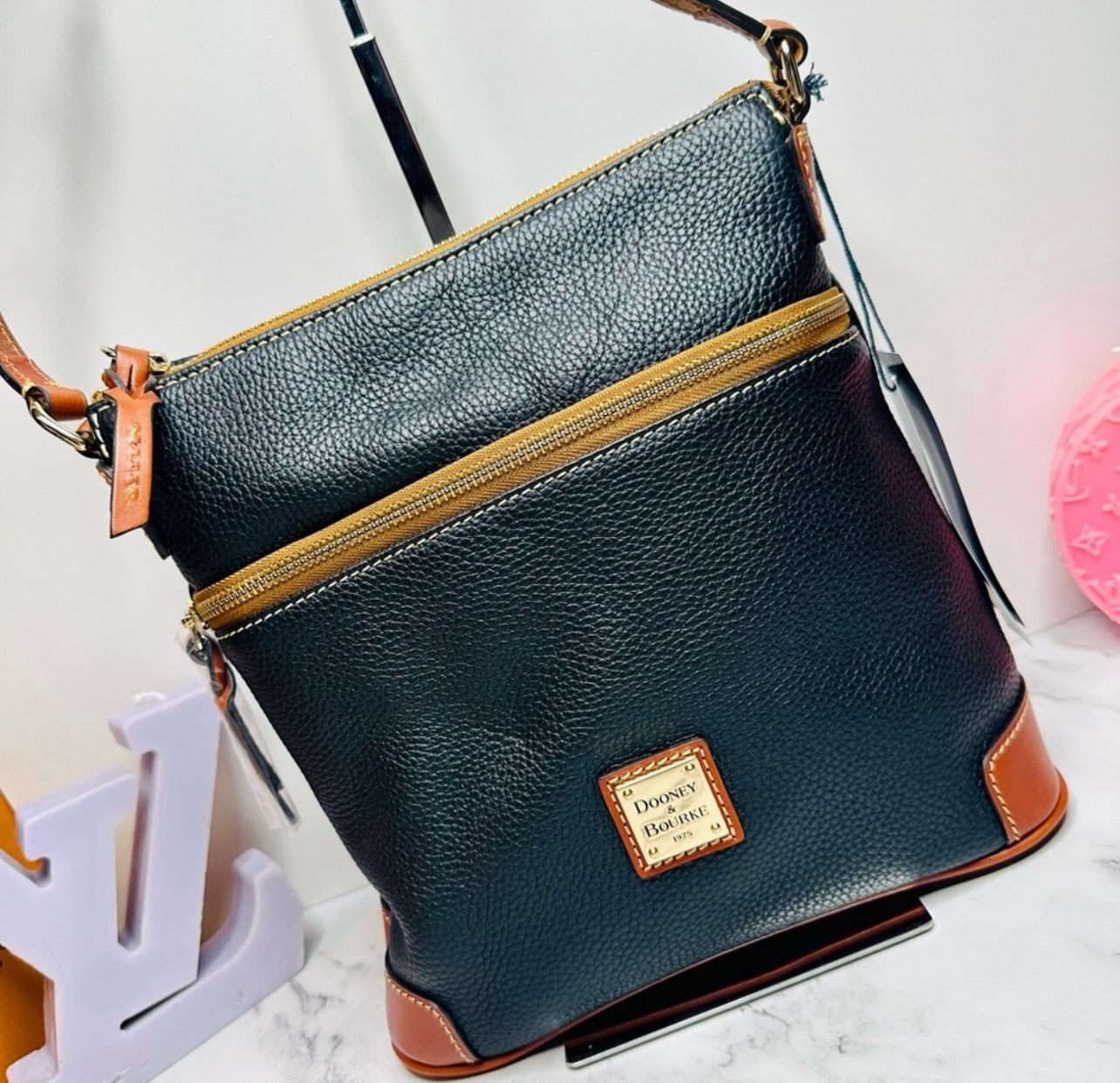 Dooney & Bourke Black Pebble Grain Leather Crossbody Bag