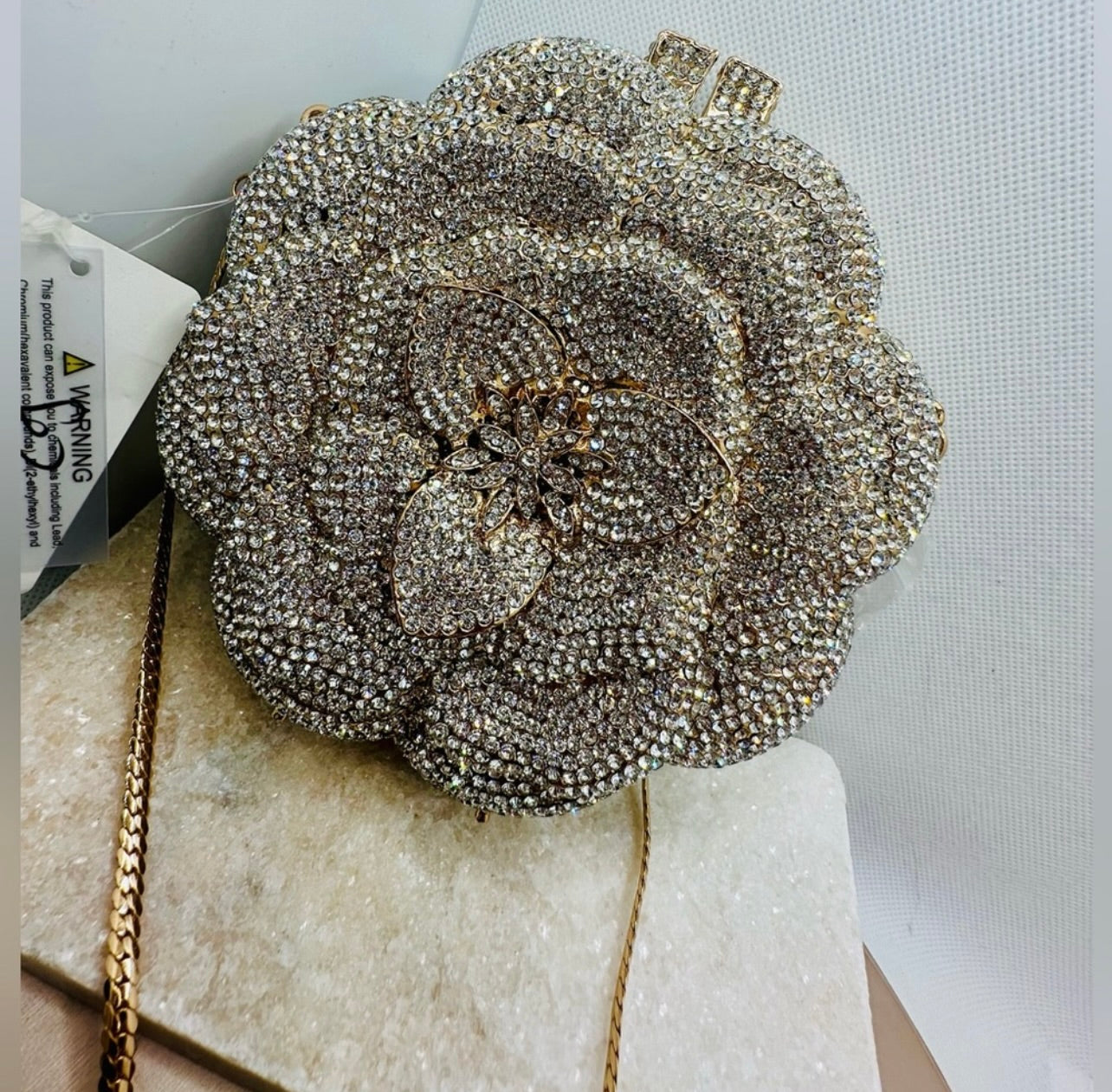 New Windsor Divine Luxury Rhinestone Rose Minaudiere Bag