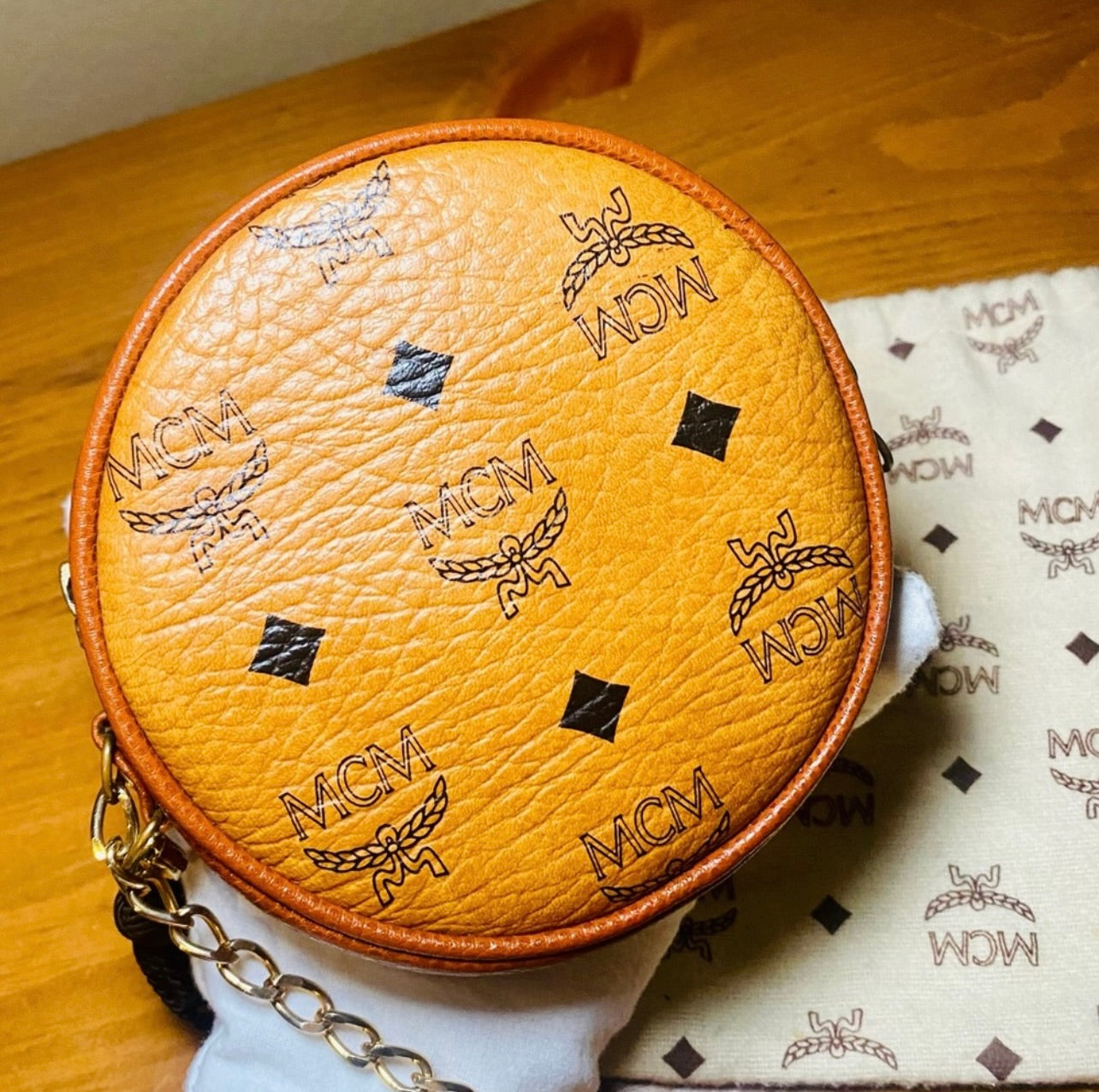 RARE Vintage MCM Monogram Mini Suzy Wong Bag w/ Brown Tassels