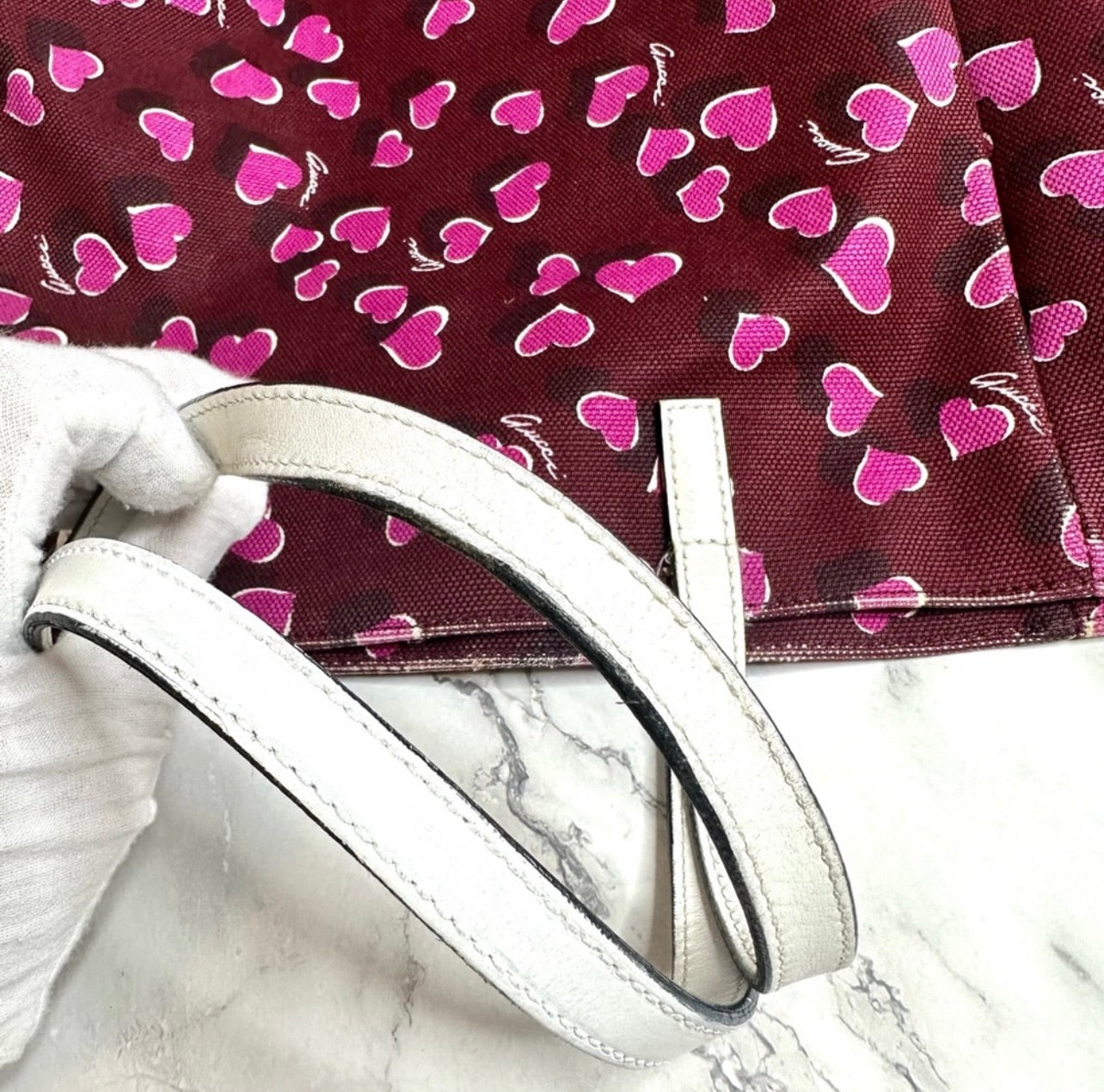 Limited Edition GUCCI Heartbeat Print Canvas Tote Bag