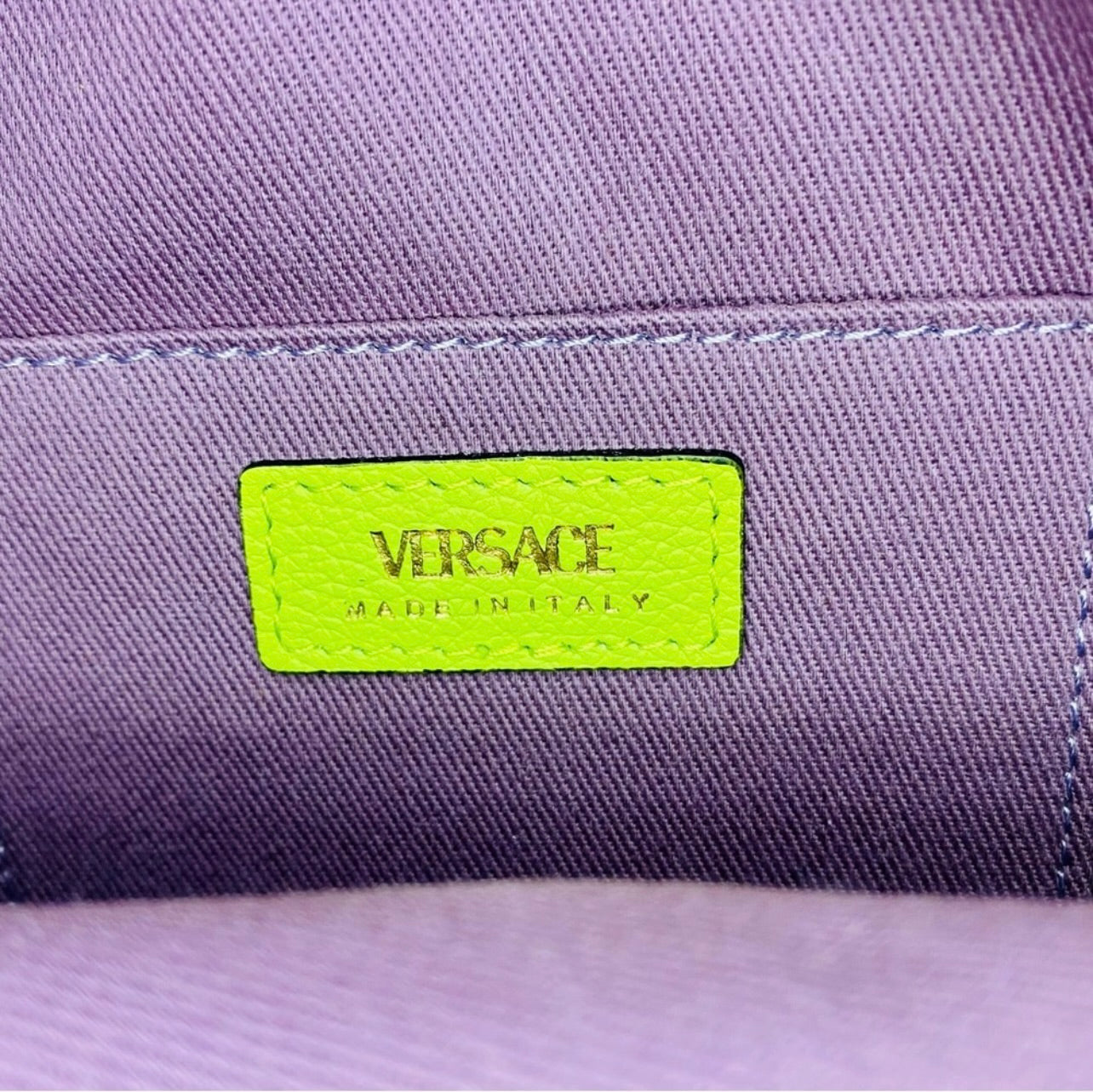 New Versace La Medusa Citron/Green Leather Disco Round Crossbody Bag