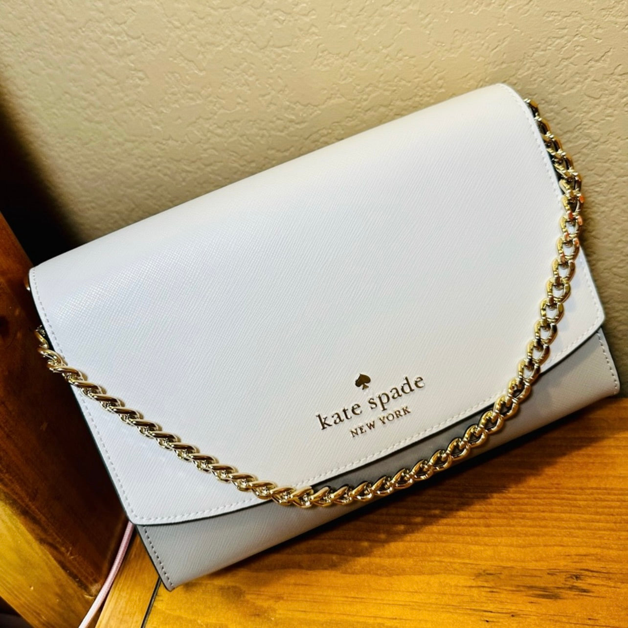 New Kate Spade Carson Nimbus Grey Colorblock Saffiano Leather Convertible Crossbody