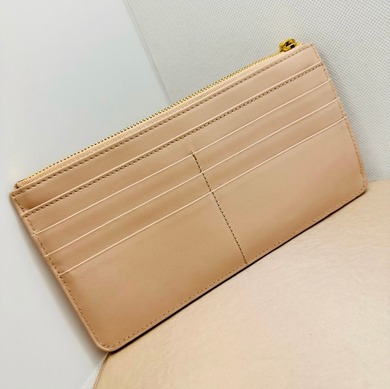 Dolce & Gabbana Quilted Powder Pink Calfskin Long Card Holder Wallet