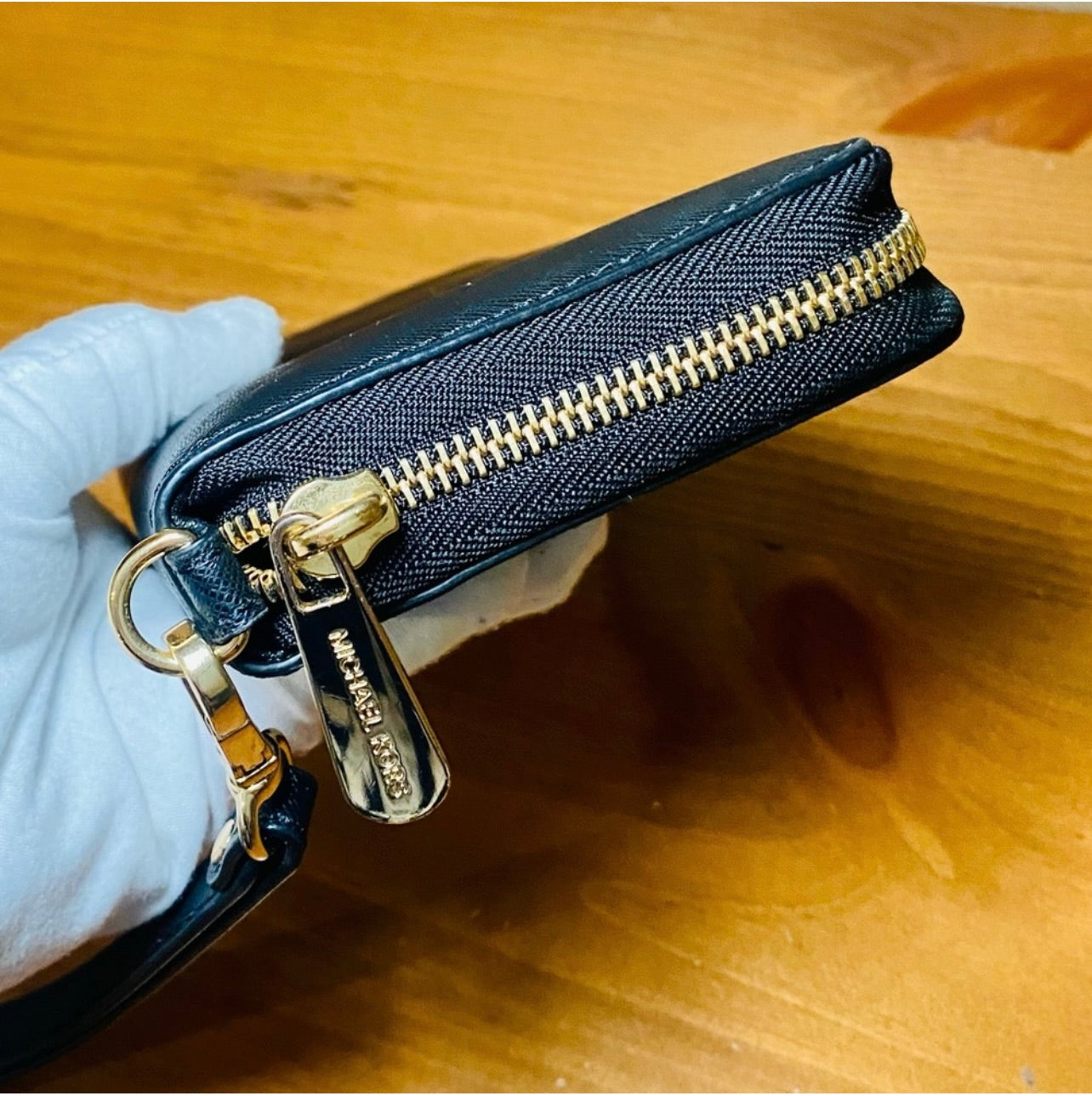 Michael Kors Black Saffiano Leather Continental Wristlet