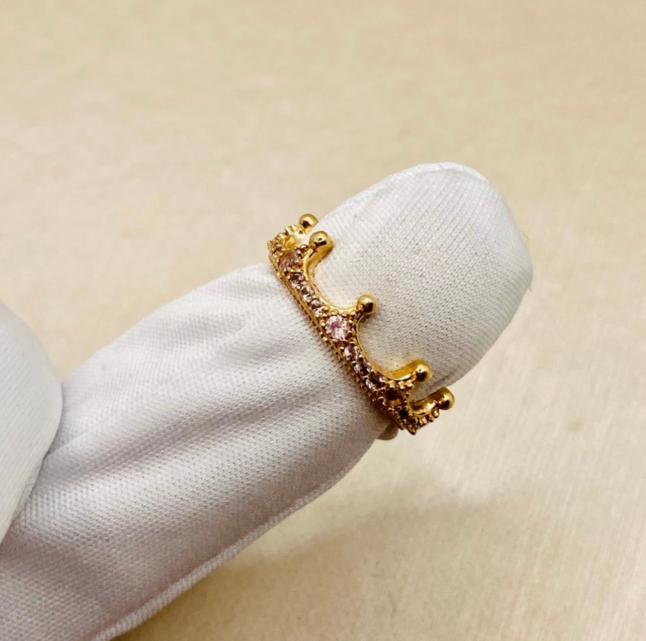 Pandora Pink Sparkling Crown Ring