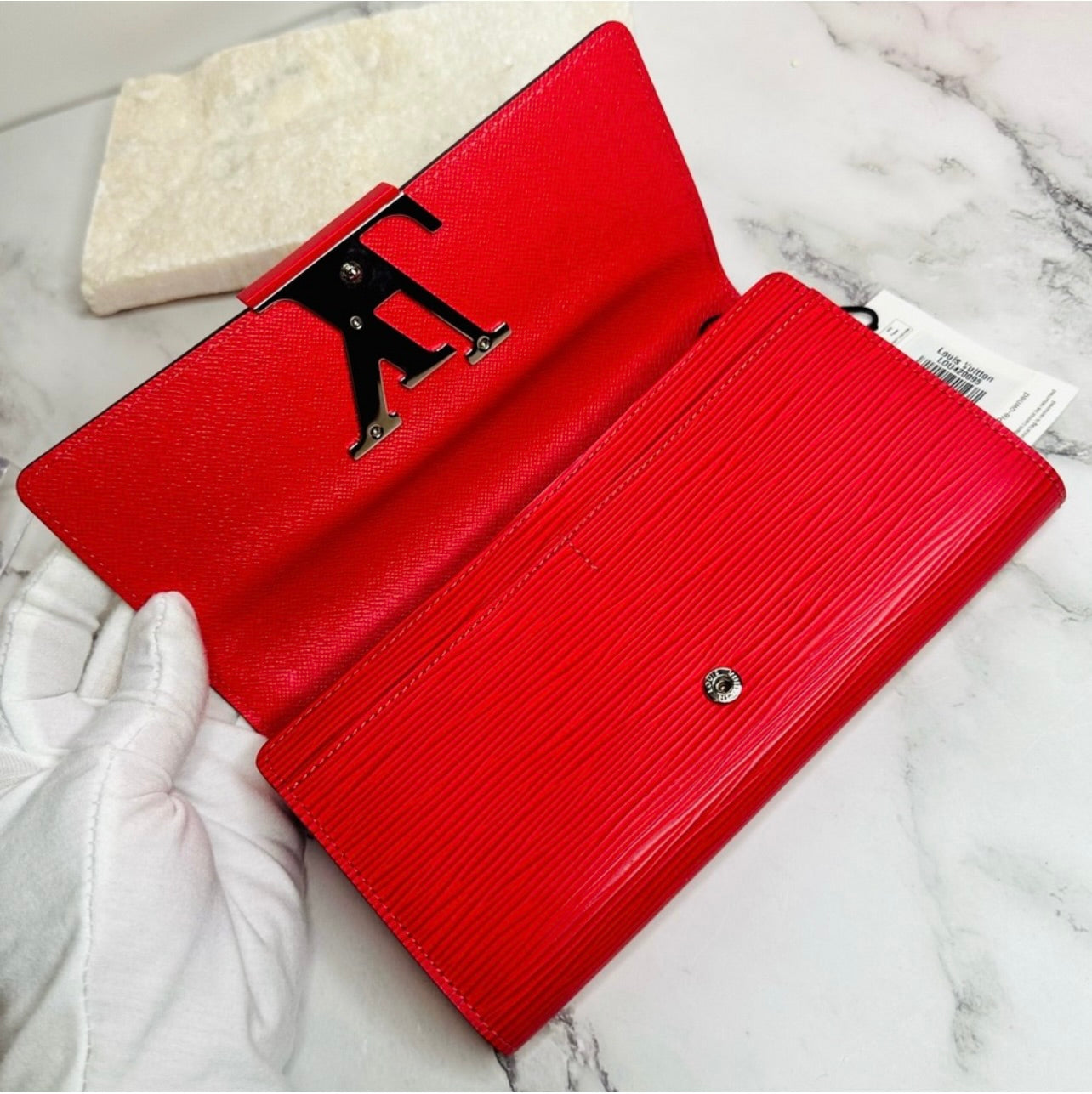 Louis Vuitton Red Epi Leather Louise Wallet