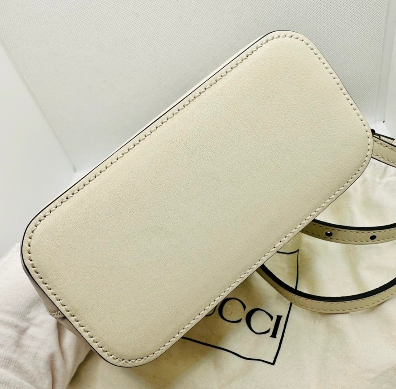 GUCCI x Sega White/Gold Leather GUCCY Mini Crossbody Bag