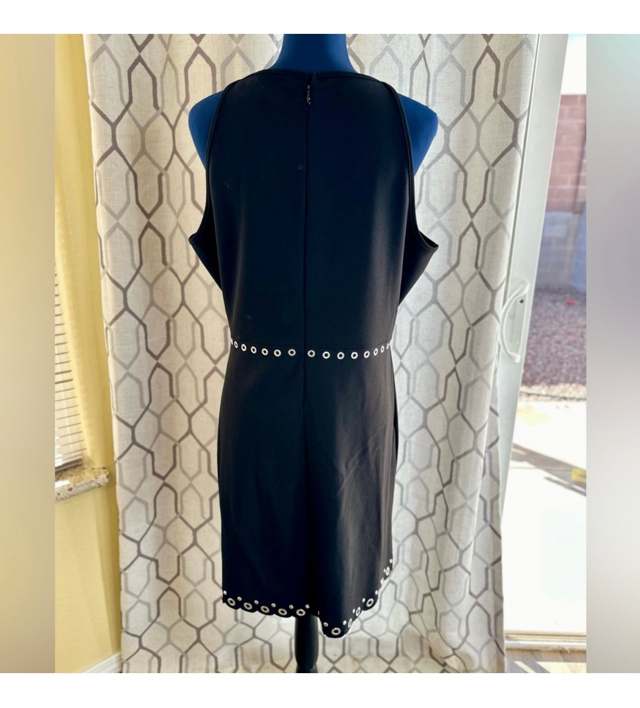 New Micheal Kors Black Studded Scallop Dress