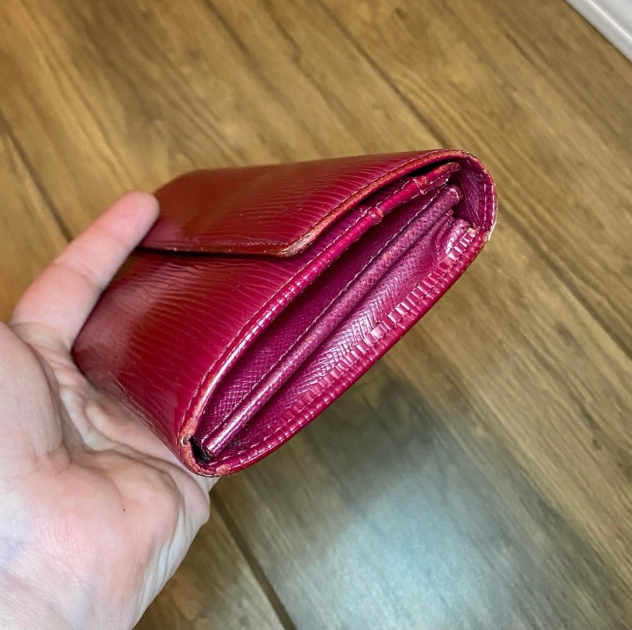 Vintage Louis Vuitton Raspberry Epi Leather Long Wallet