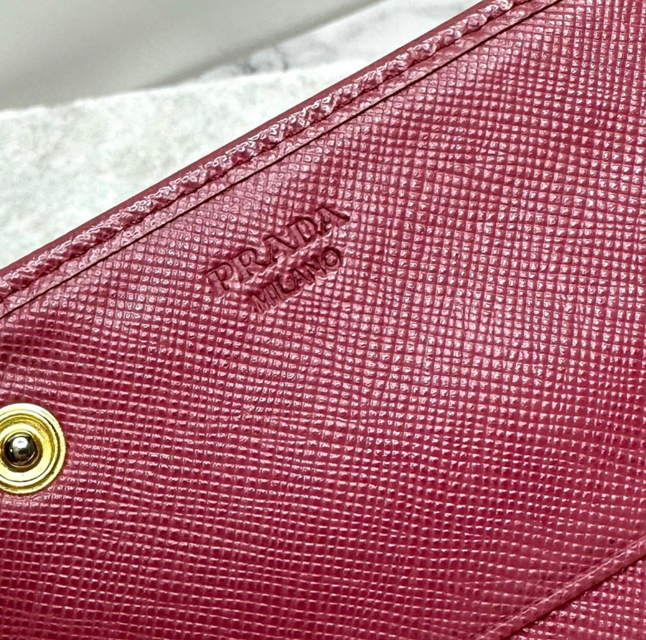Prada Large Rose Bruyère Saffiano Leather Wallet
