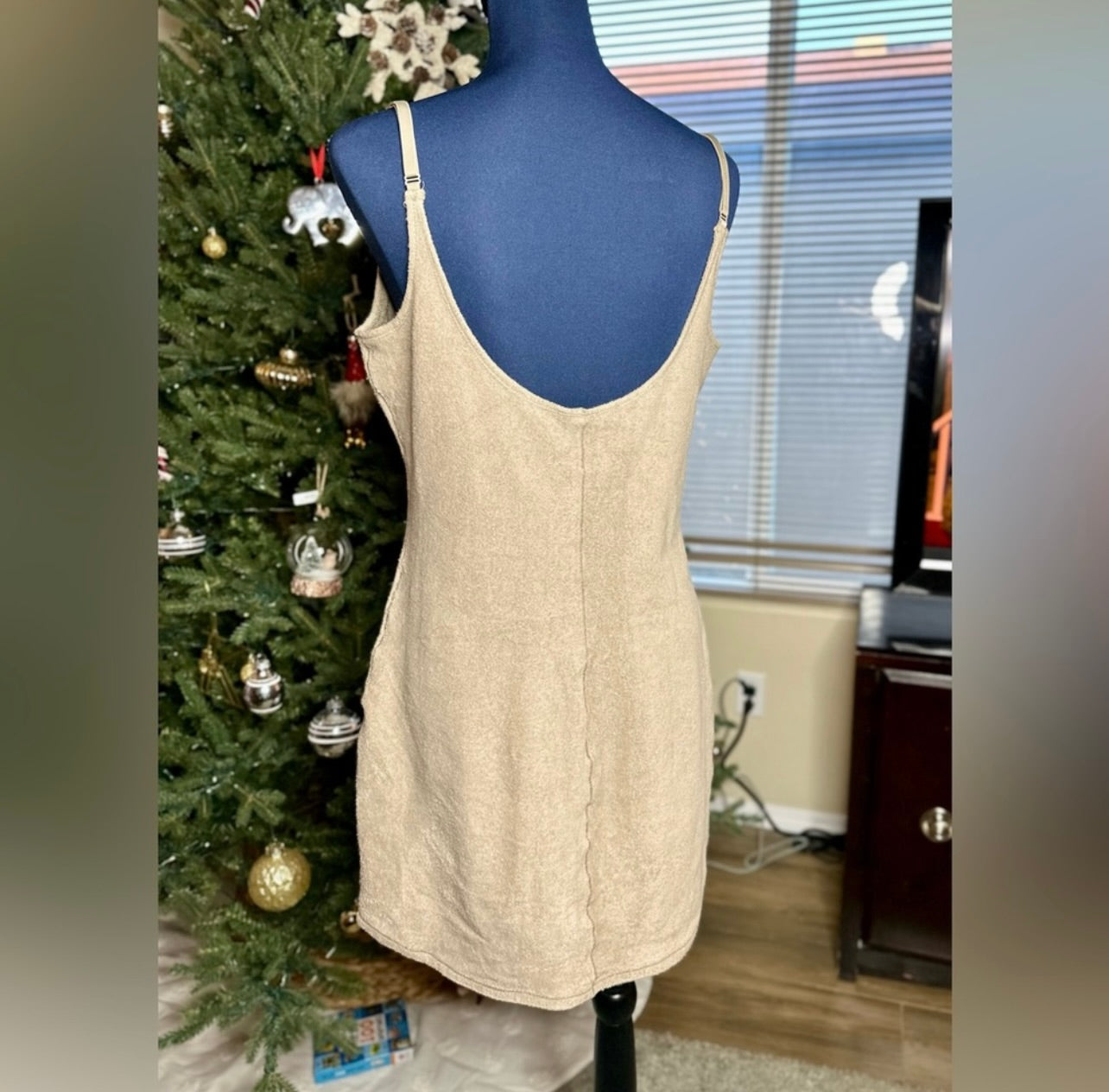 SKIMS Desert Cotton Blend Terry Slip Mini Dress