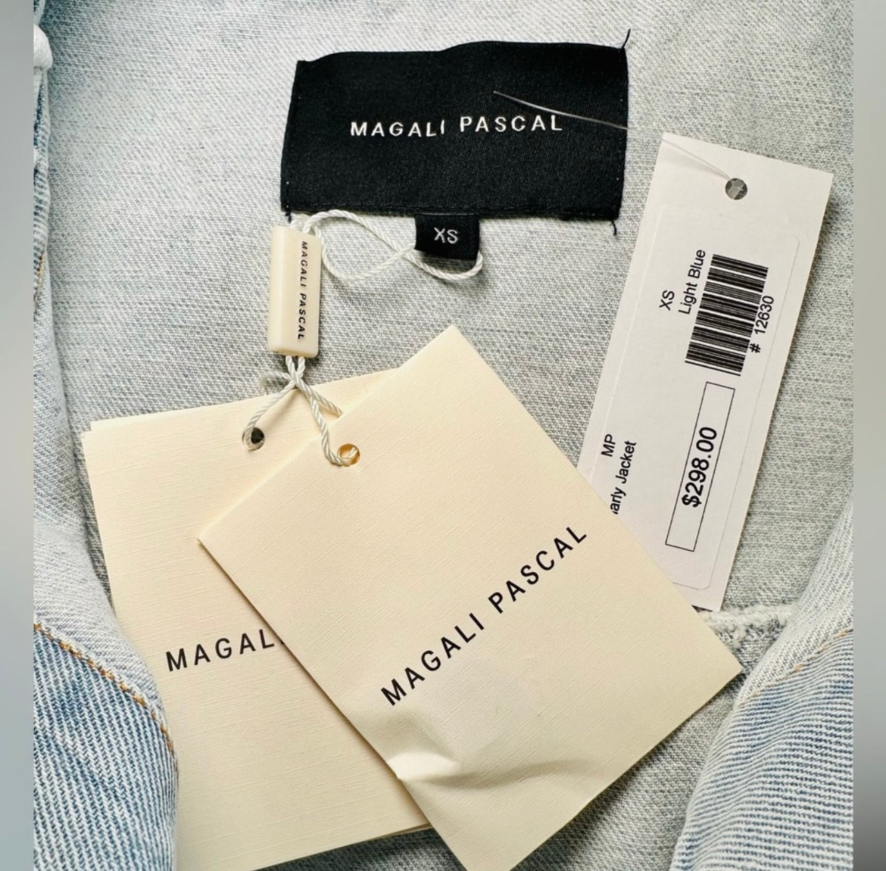 New Magali Pascal Charly Denim Ruffle Vest Jacket