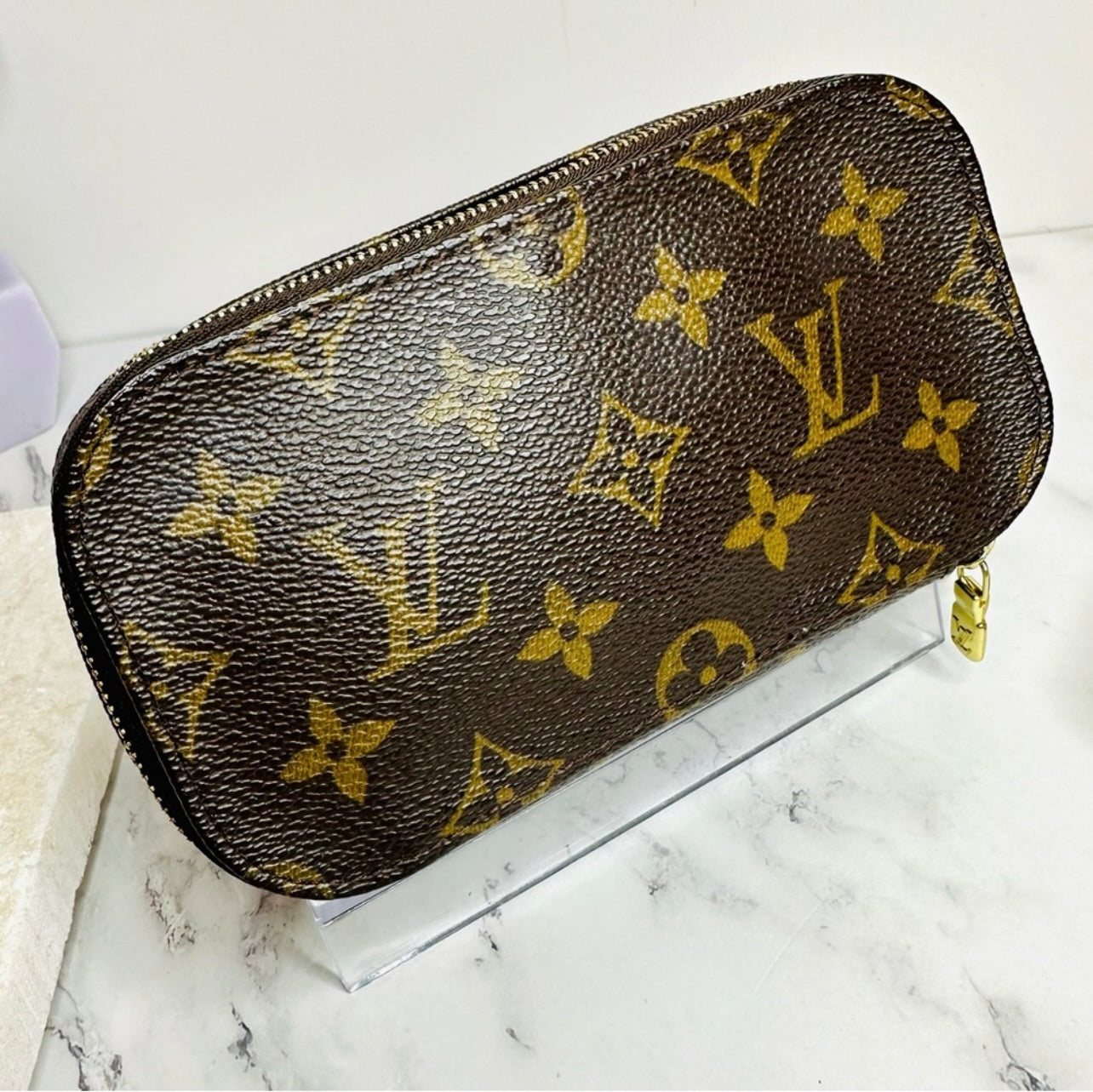 Vintage Louis Vuitton Monogram Trousse Brush PM Cosmetic Pouch