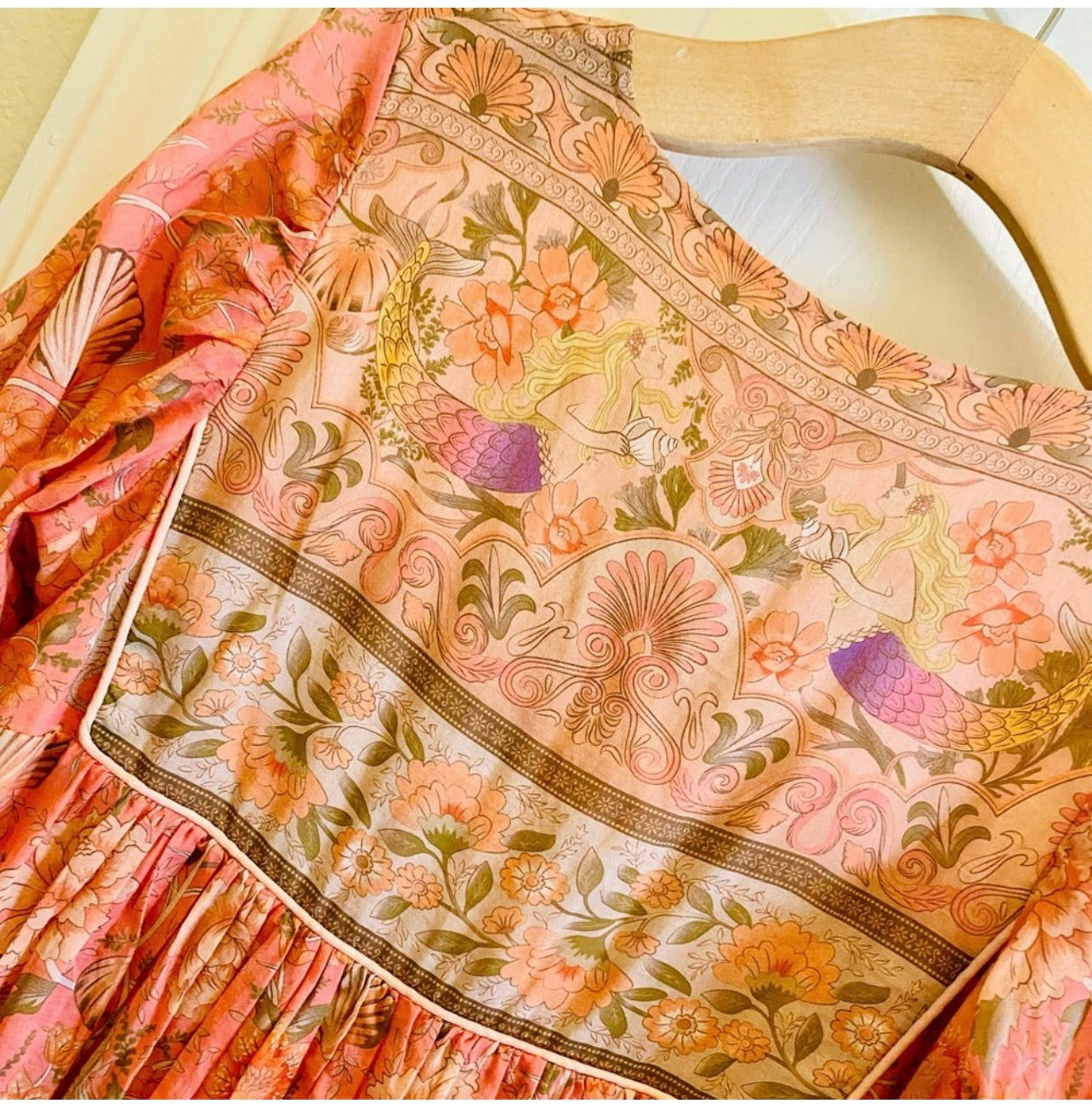 Spell & the Gypsy Collective Coral Seashell Boho Mini Dress