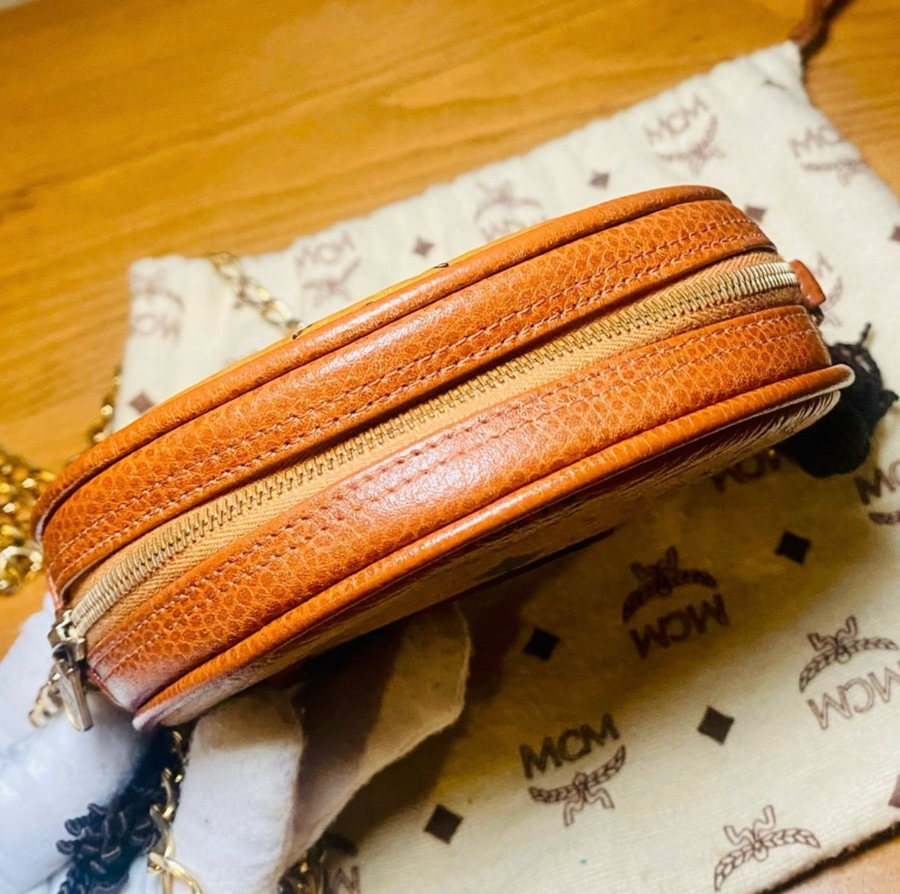 RARE Vintage MCM Monogram Mini Suzy Wong Bag w/ Brown Tassels