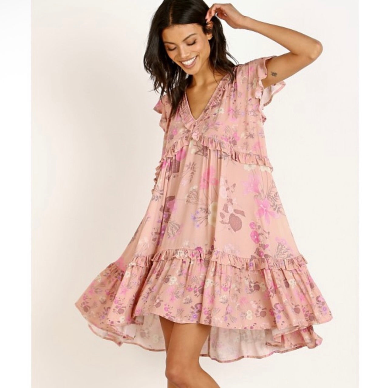 Spell & the Gypsy Collective Blush Wild Bloom Mini Dress