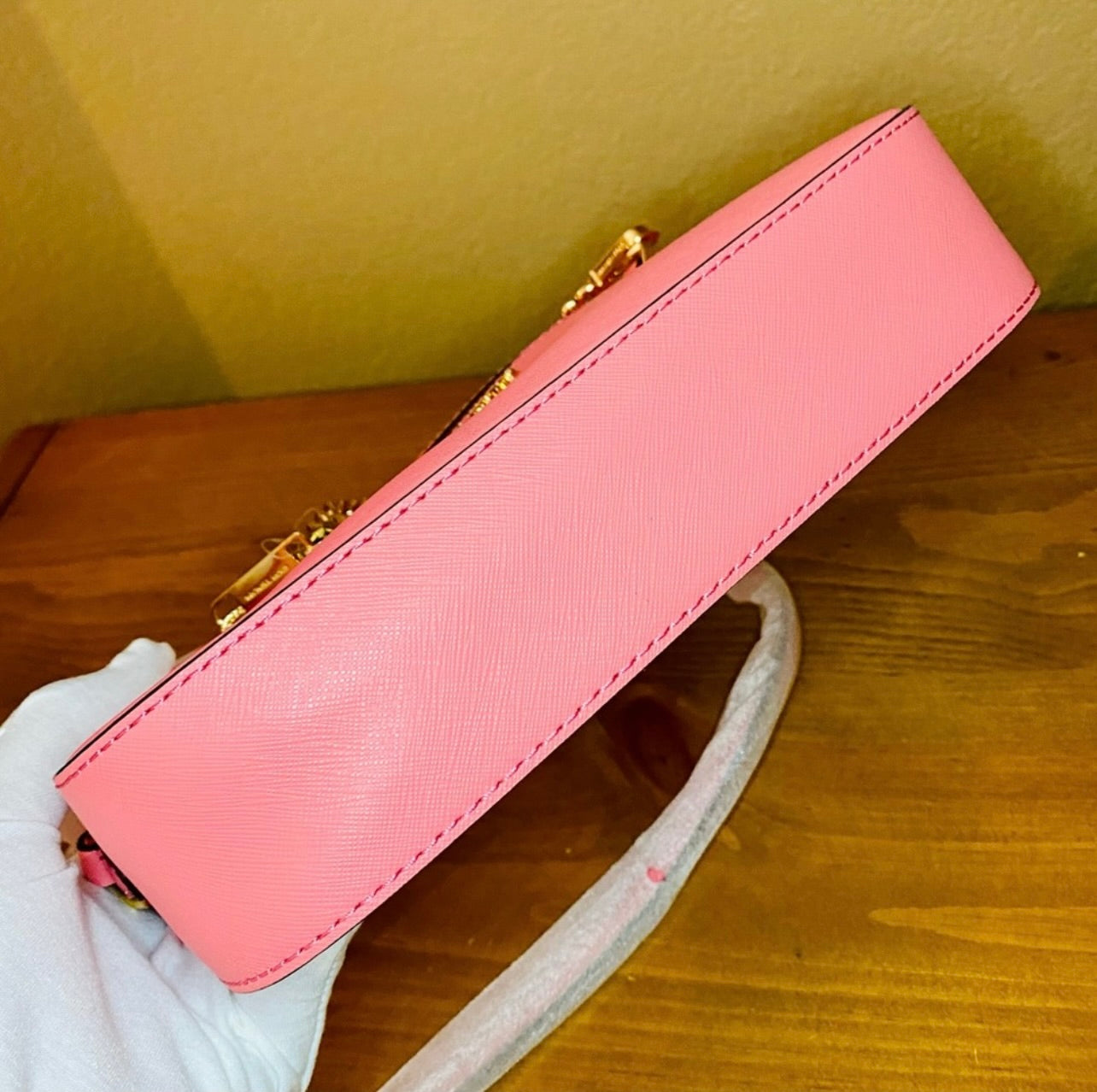 New Michael Kors Jet Set Large Tea Rose Pink Saffiano Leather Crossbody Bag