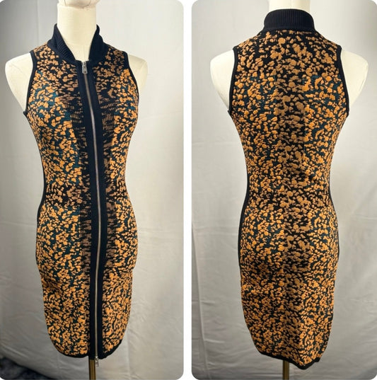 McQ Alexander McQueen Zip Sleeveless Bodycon Sheath Dress
