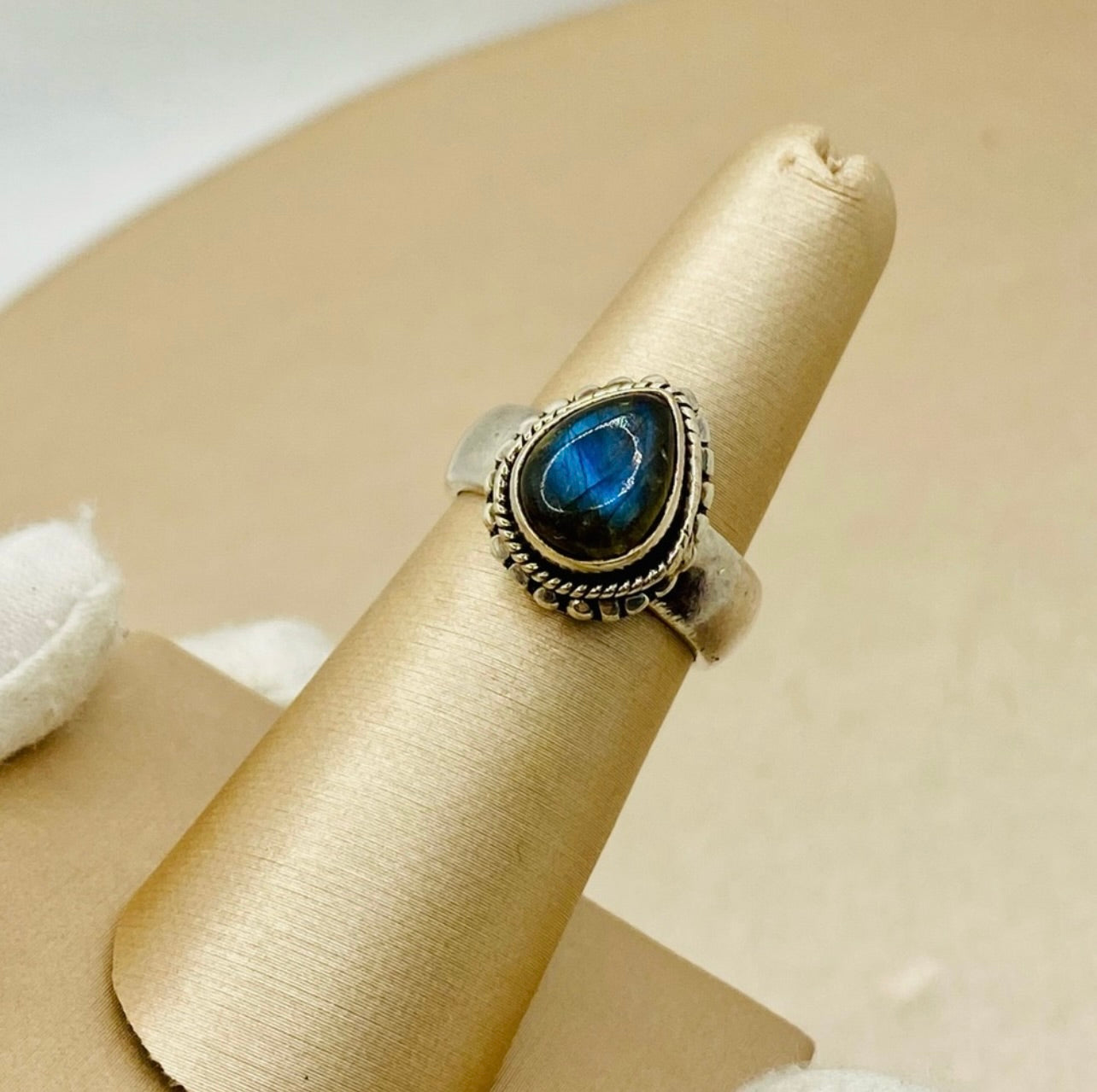 925 Sterling Silver Natural Labradorite Boho Ring