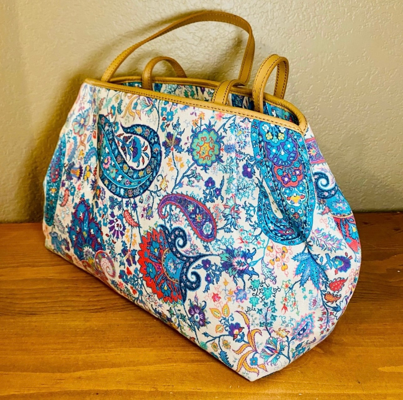Etro Paisley Print Canvas Tote Bag
