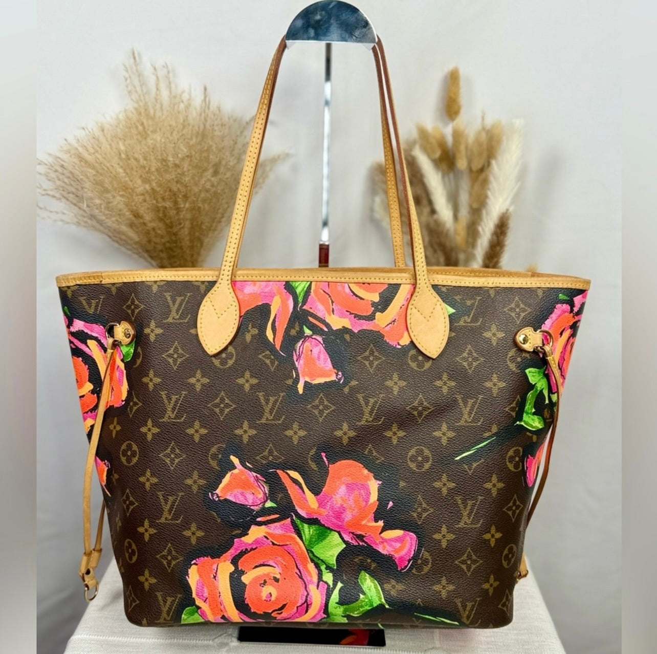 Louis Vuitton Limited Edition Stephen Sprouse Monogram Roses Neverfull MM Bag