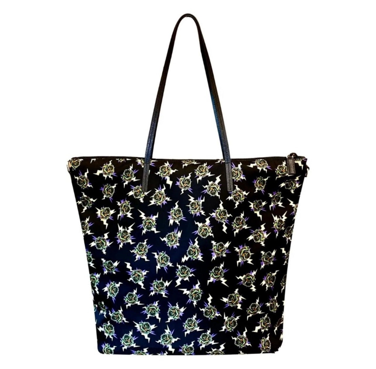 New Limited Edition Prada x Frankenstein Rose Print Nylon Convertible Shopper Tote Bag