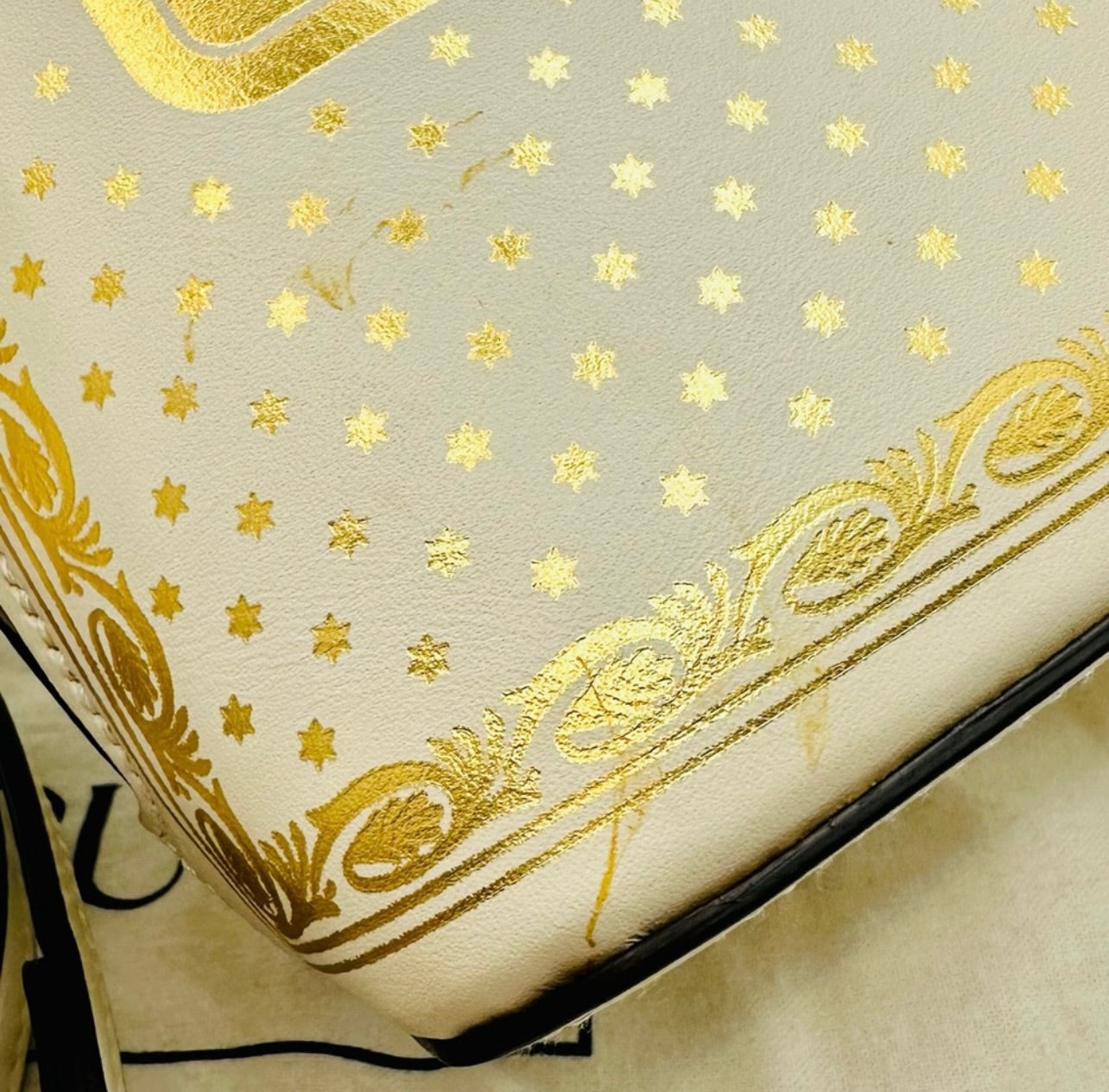 GUCCI x Sega White/Gold Leather GUCCY Mini Crossbody Bag