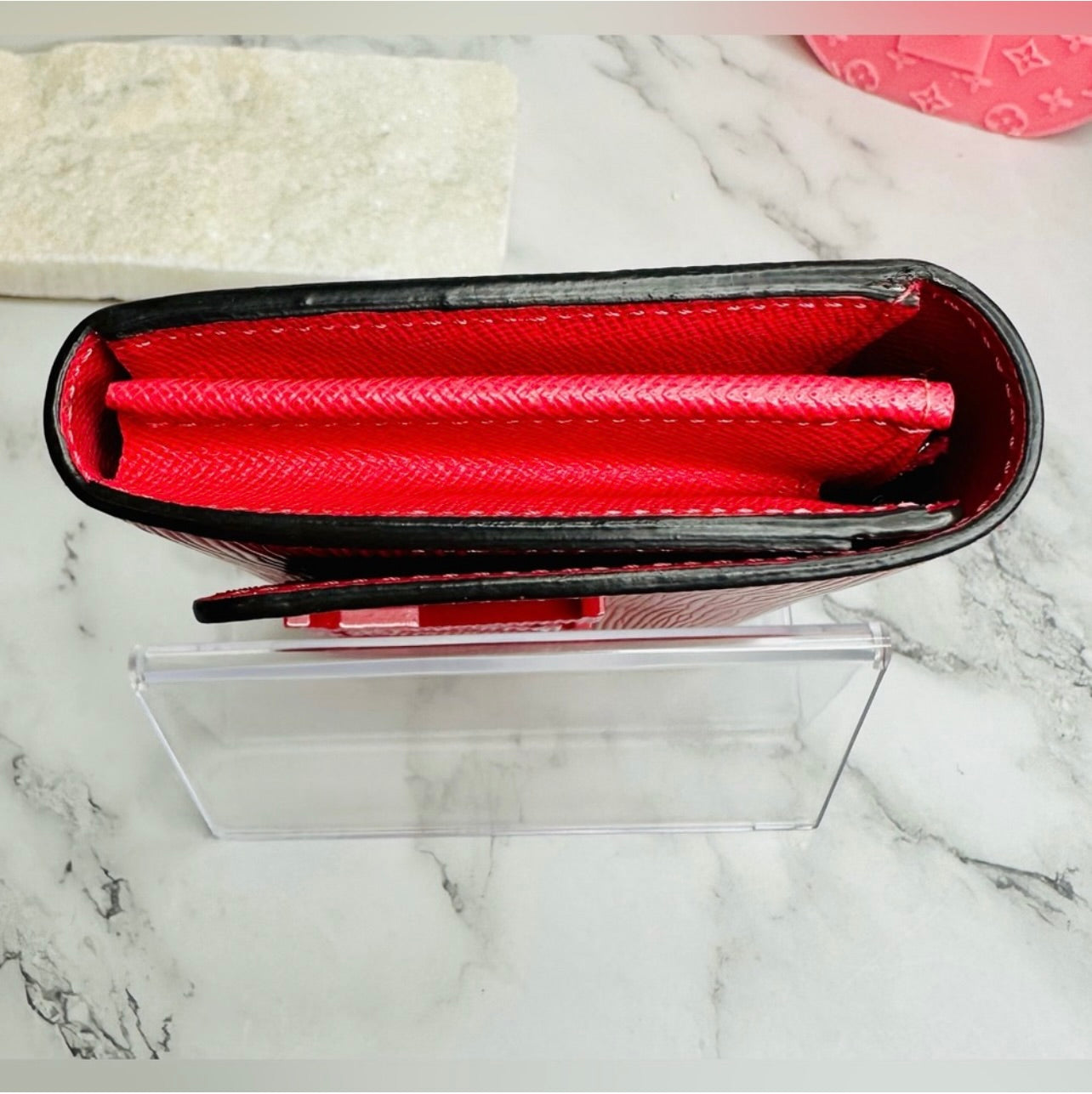 Louis Vuitton Red Epi Leather Louise Wallet