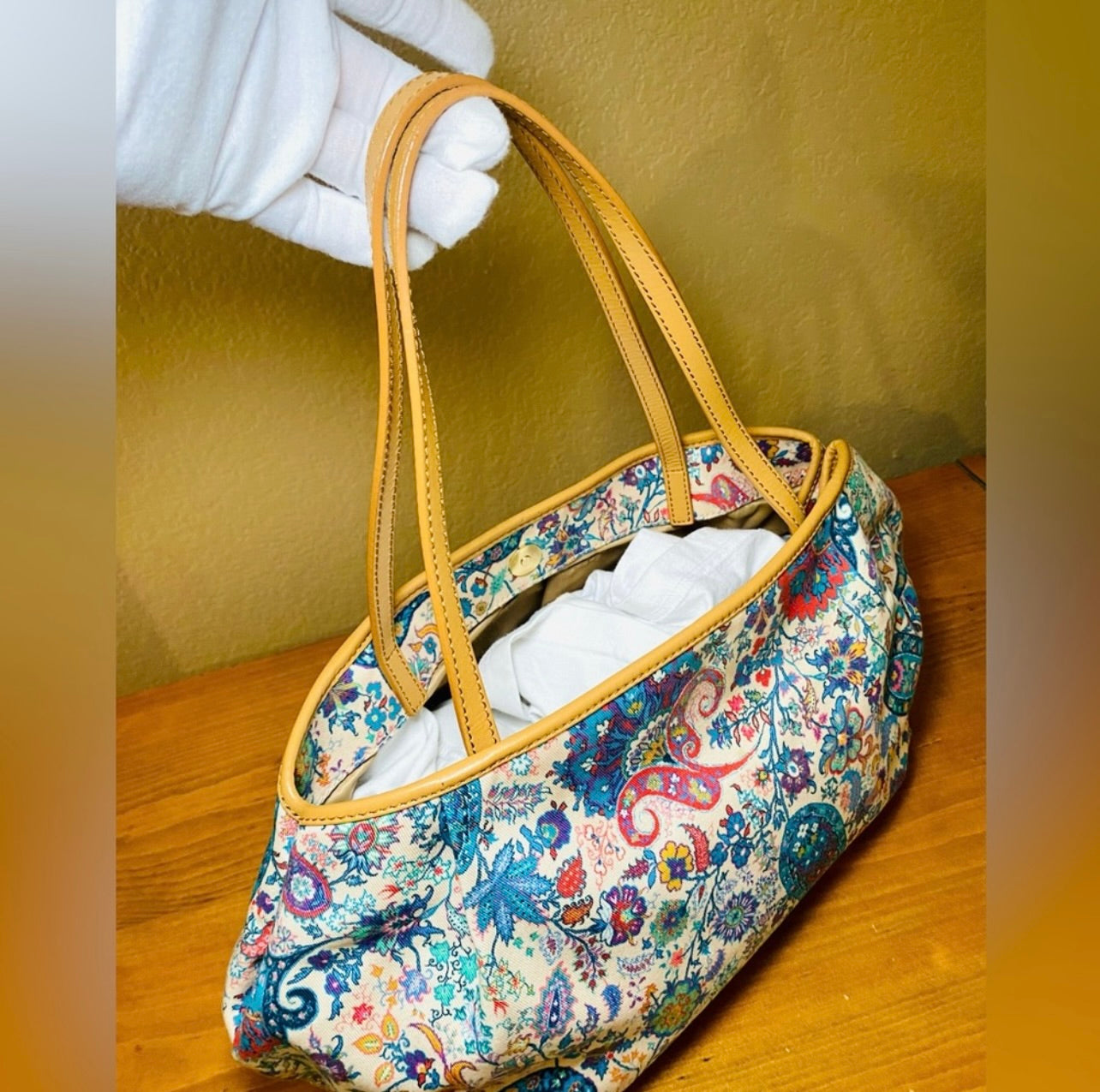 Etro Paisley Print Canvas Tote Bag